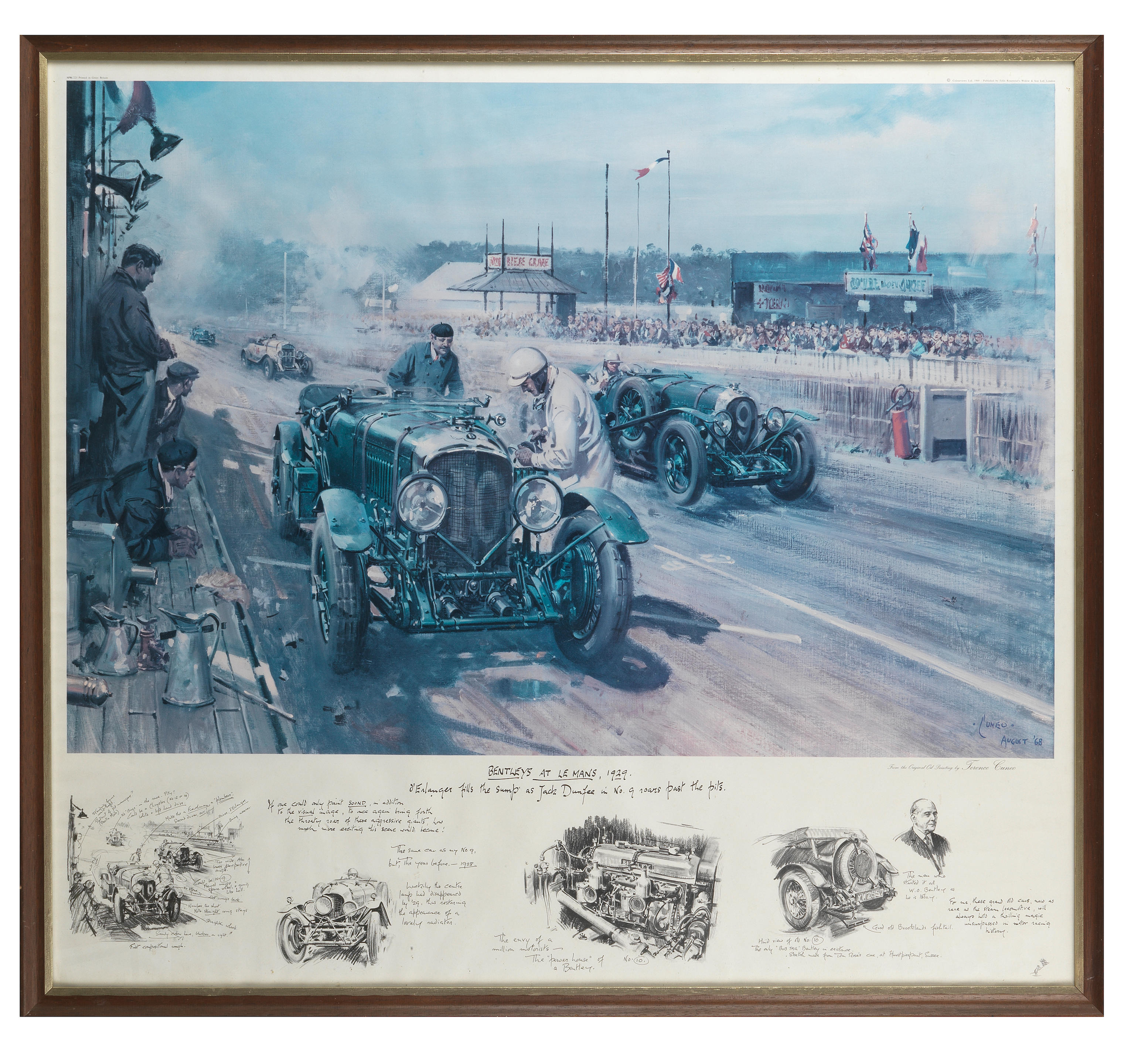 Appraisal: BENTLEY AT LE MANS ' A FRAMED PRINT AFTER TERENCE