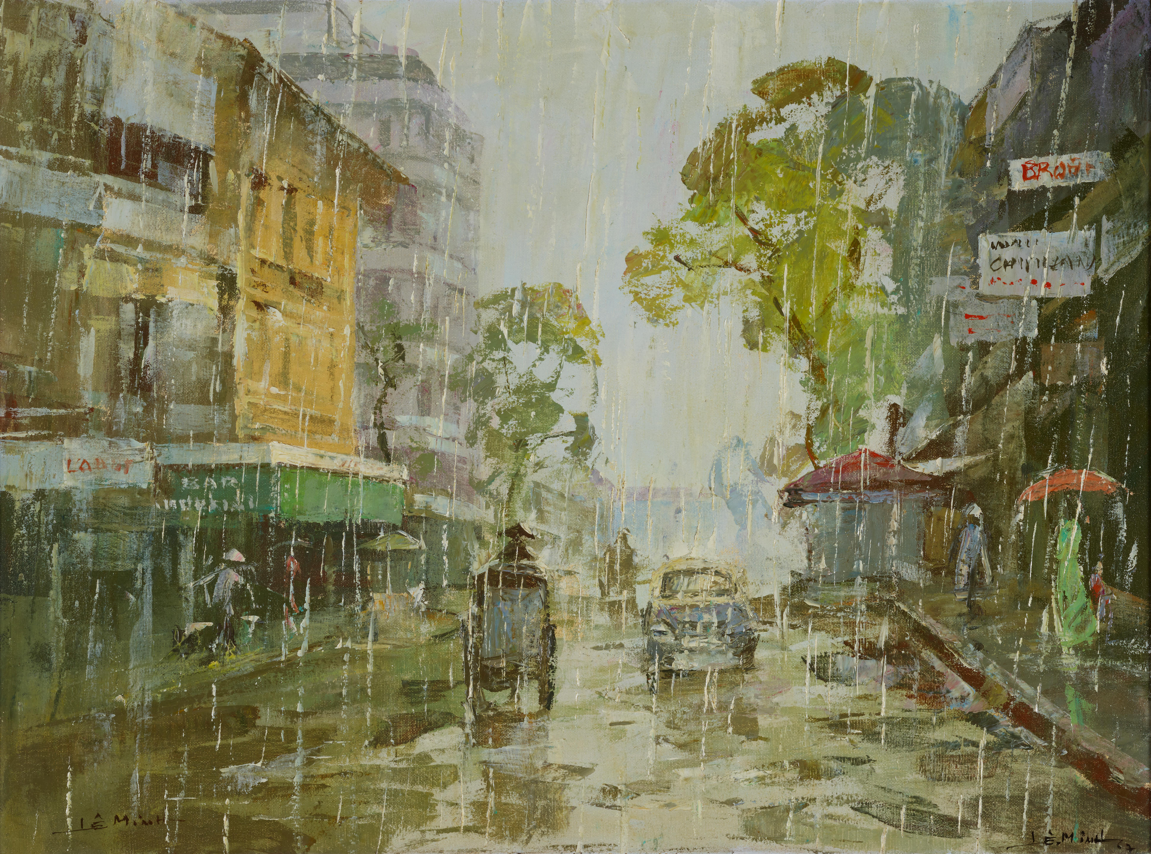 Appraisal: LE MINH VIETNAMESE BORN Rainy Day signed and dated LE