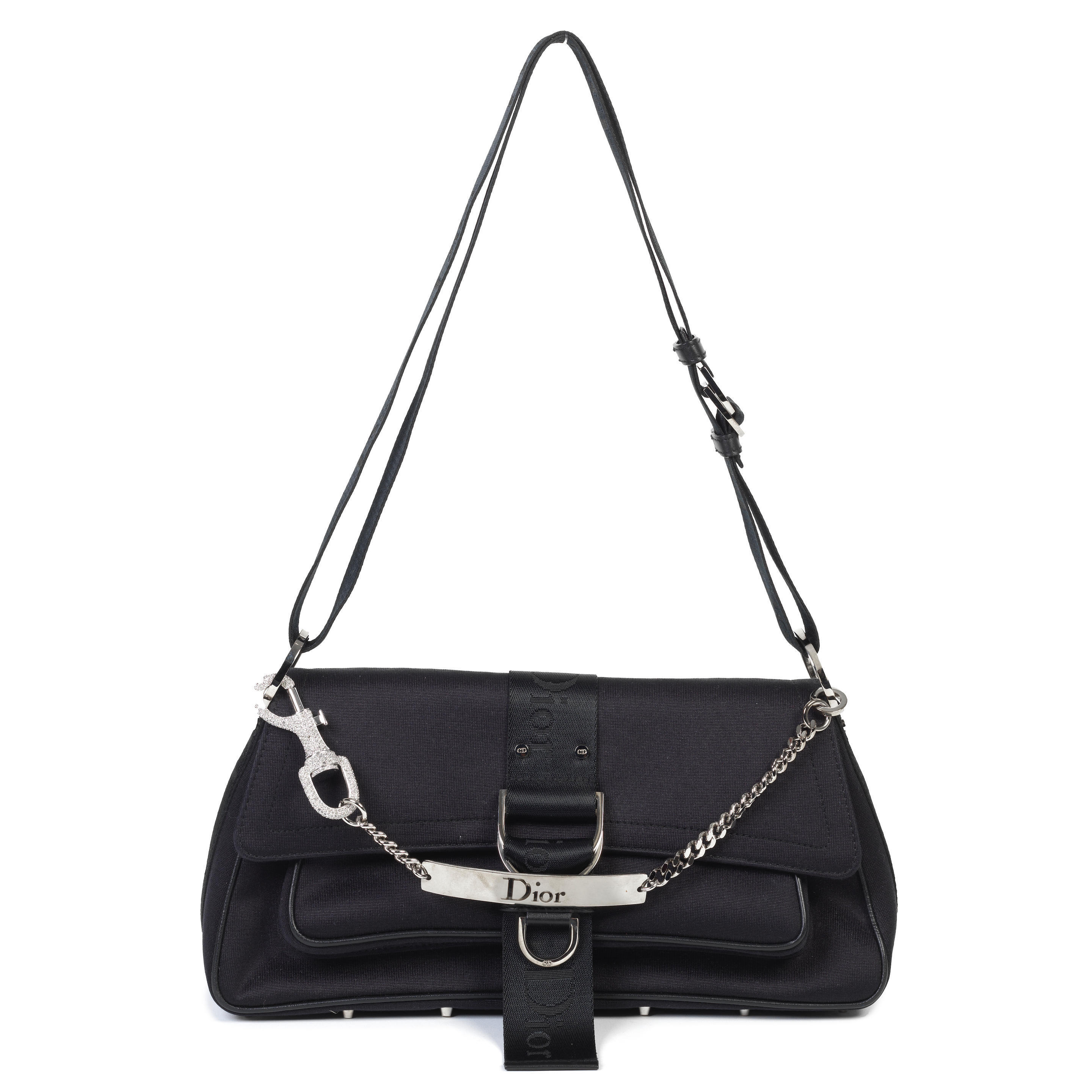 Appraisal: CHRISTIAN DIOR A BLACK FABRIC HARDCORE SHOULDER BAG Creative Director