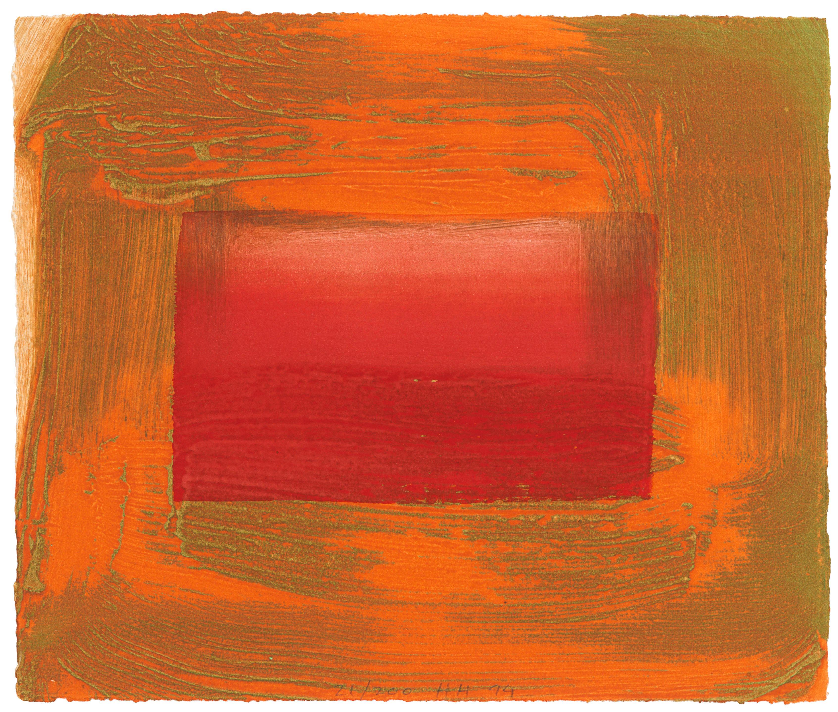 Appraisal: SIR HOWARD HODGKIN BRITISH - Red Print Heenk Etching with