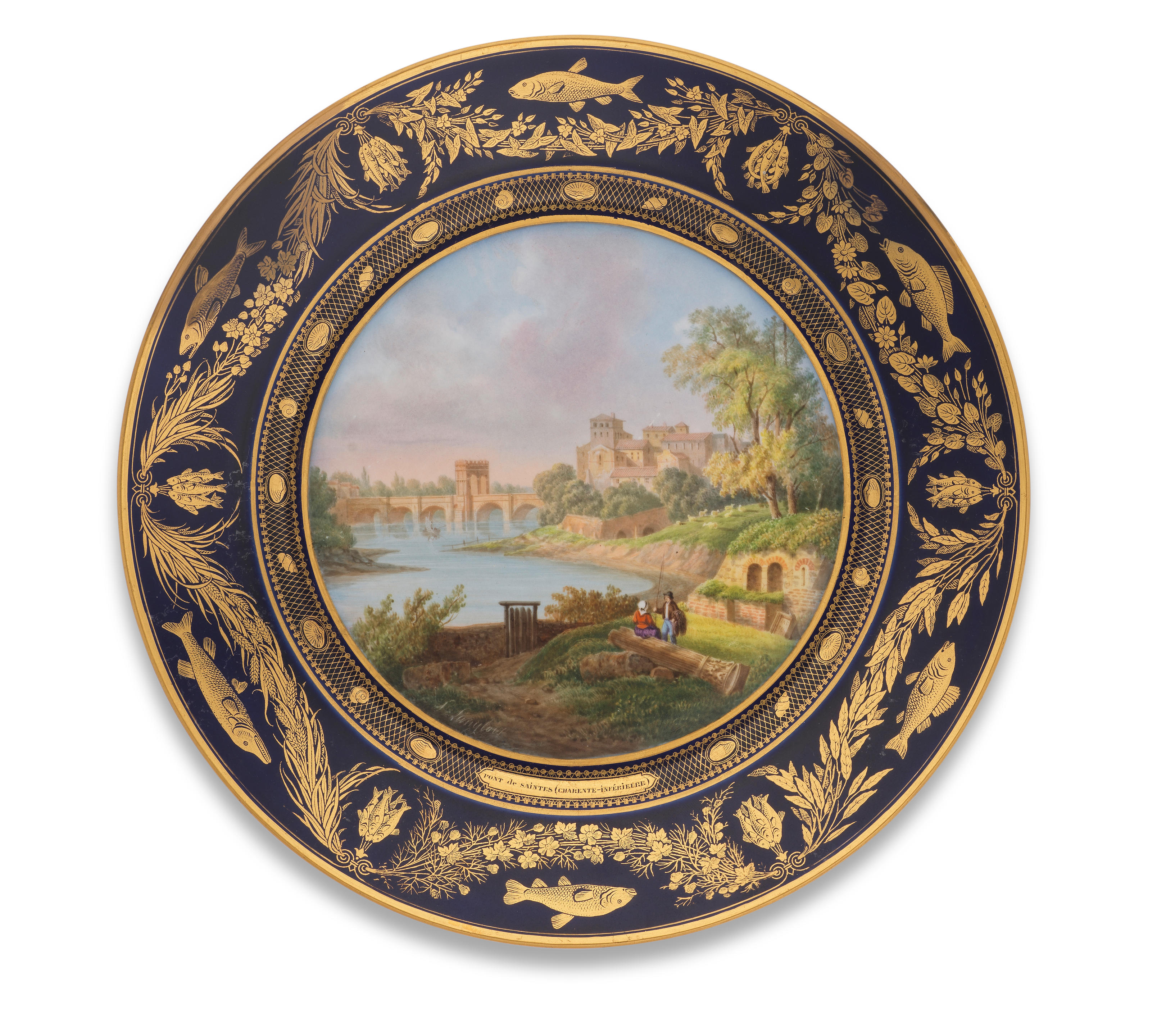 Appraisal: A S VRES PLATE FROM THE 'SERVICE DES FLEUVES' CIRCA