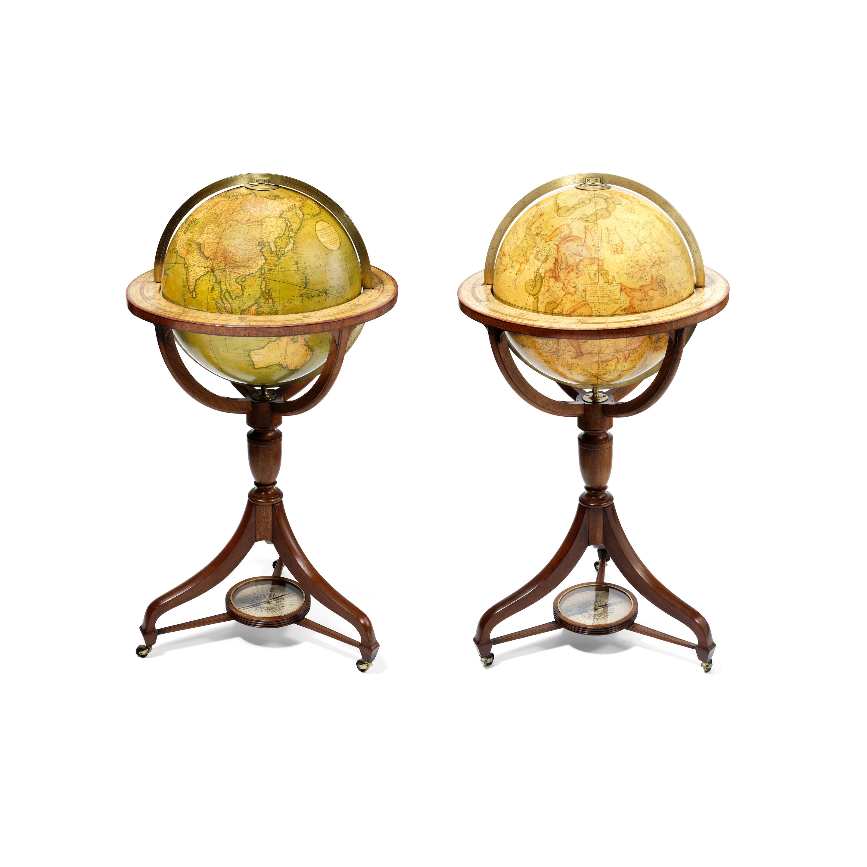 Appraisal: A PAIR OF J W CARY -INCH TERRESTRIAL AND CELESTIAL