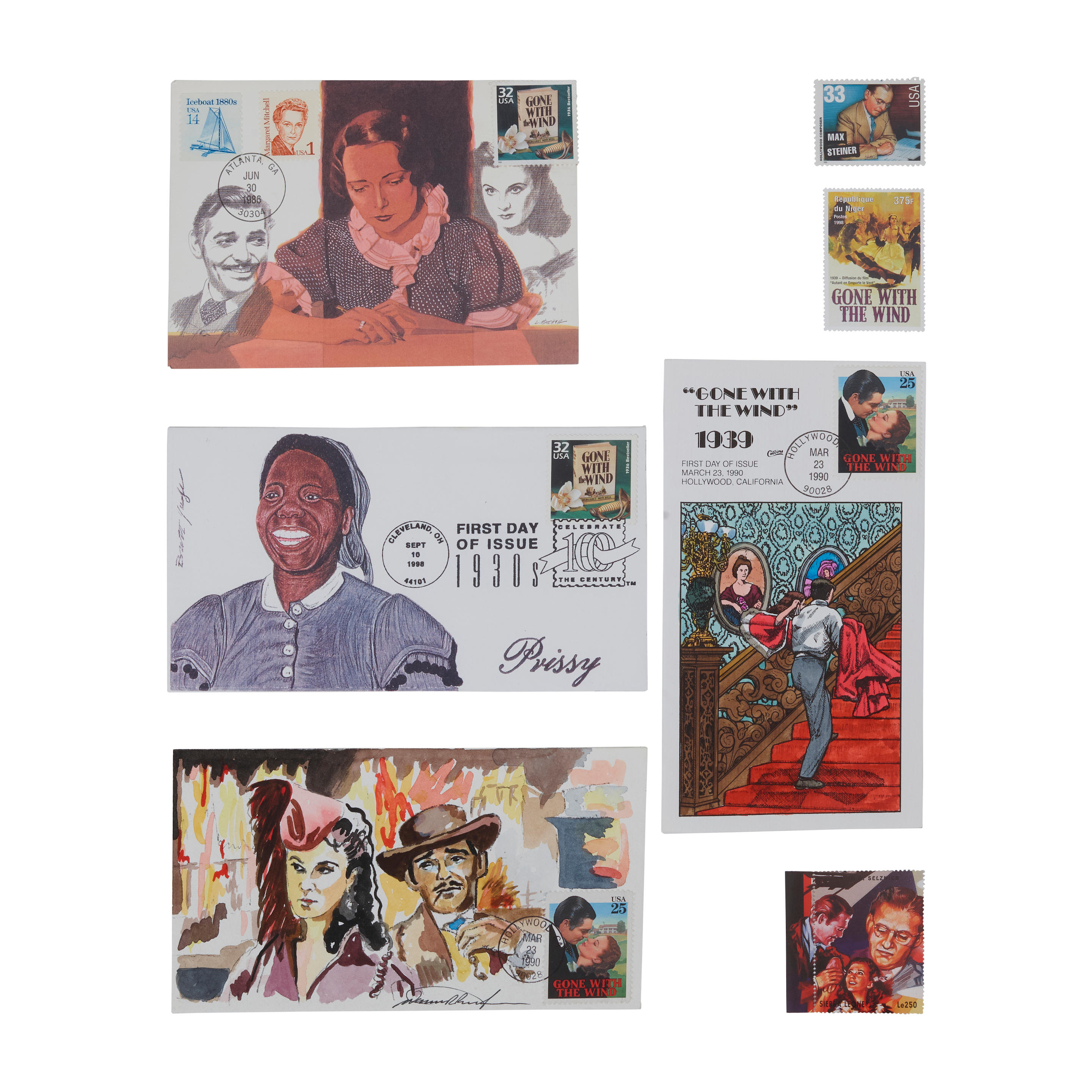 Appraisal: A COLLECTION OF GONE WITH THE WIND POSTAGE STAMPS Approximately