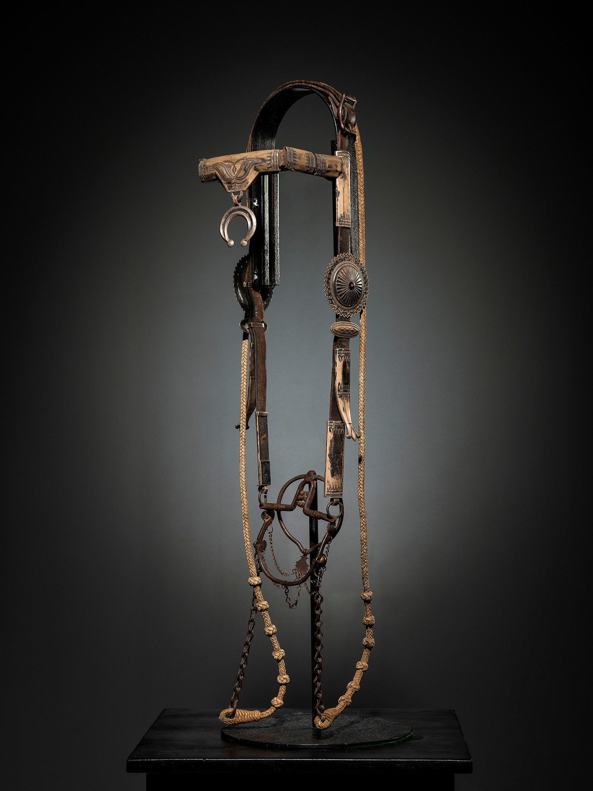 Appraisal: Navajo Silver Bridle fourth quarter th century headstall features heavily