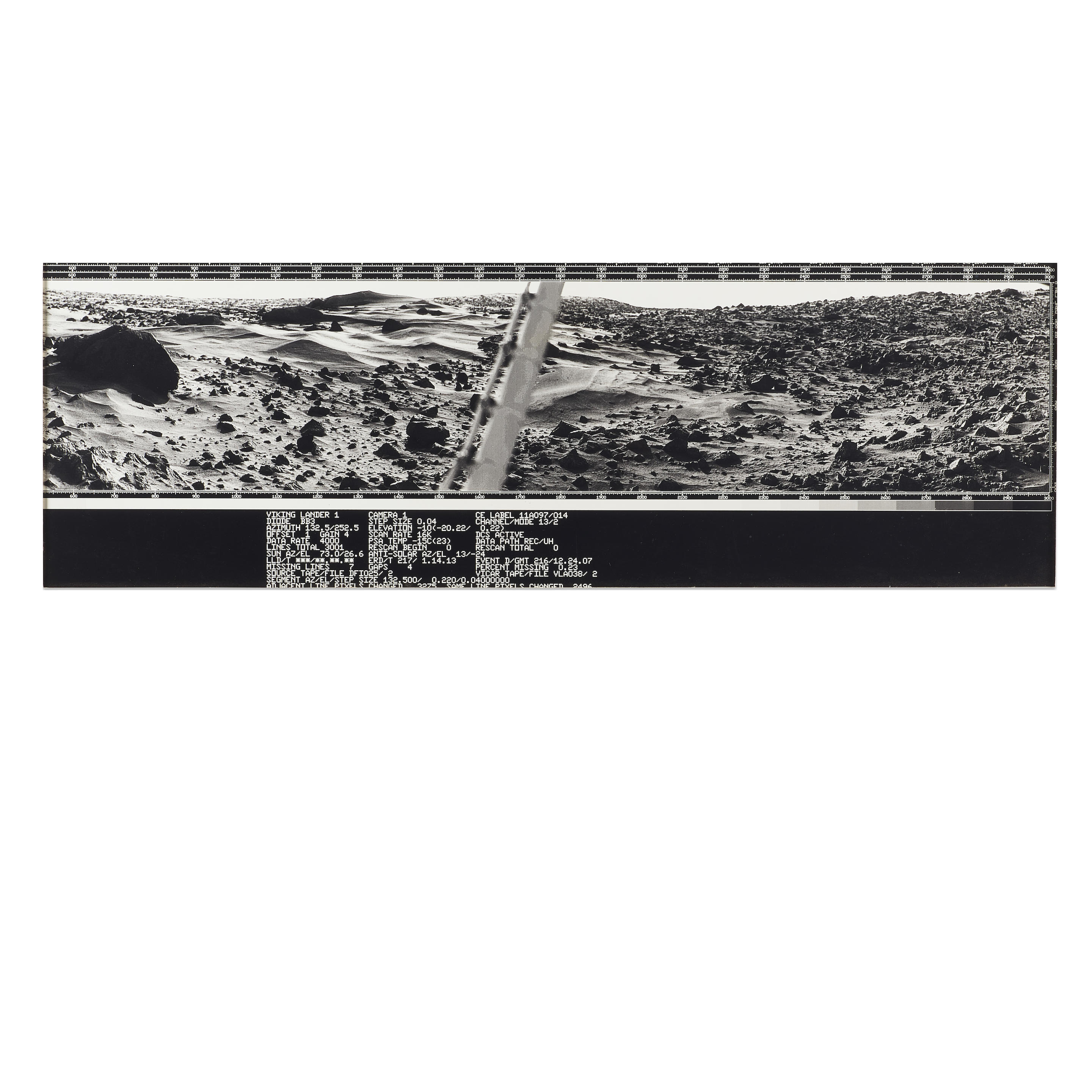 Appraisal: VIKING LANDER MARS PANORAMA Large format silver gelatin print photograph