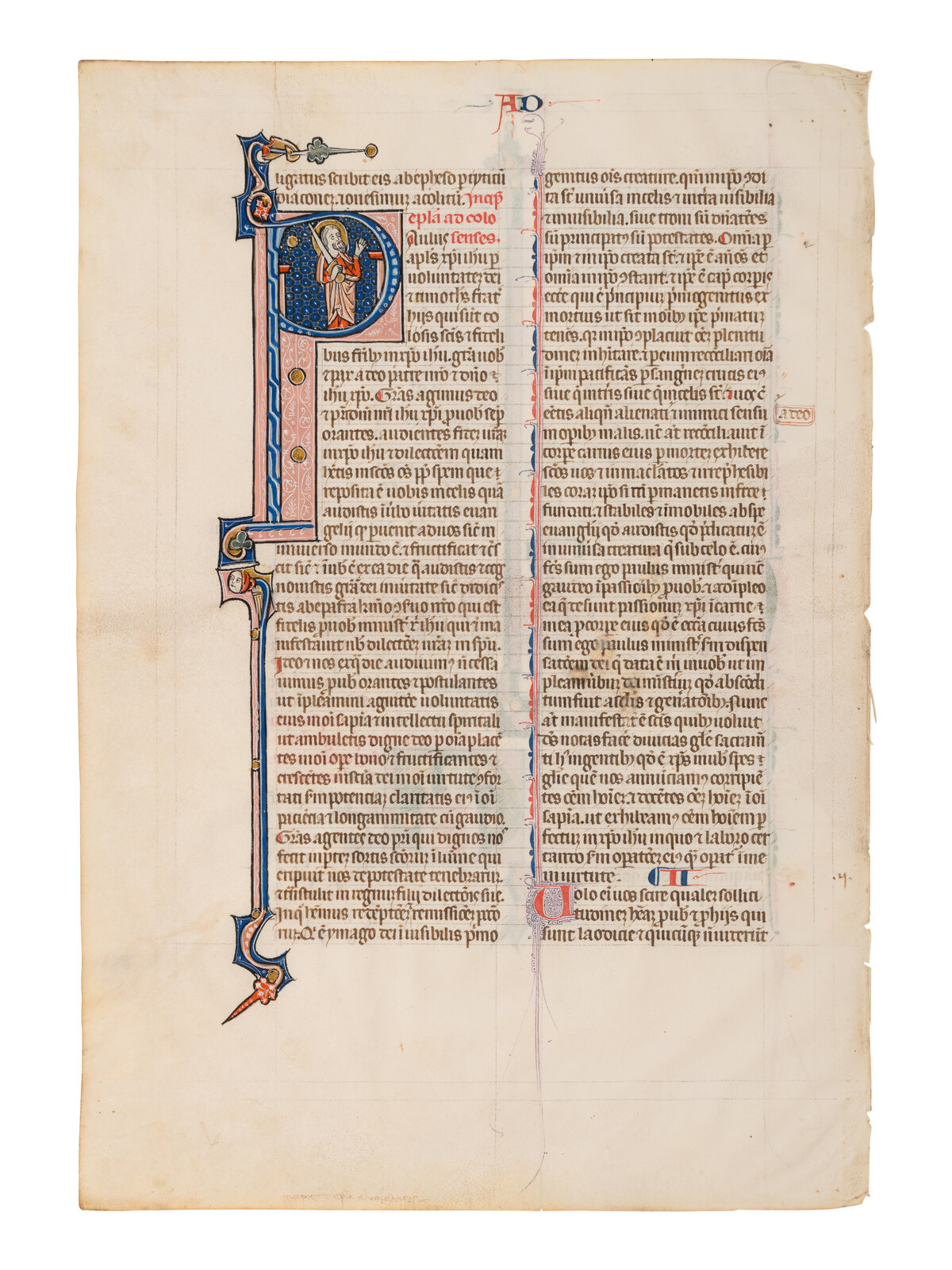 Appraisal: UNKNOWN SOUTH FRENCH ILLUMINATOR A leaf from the Mailhac-Faber Bible