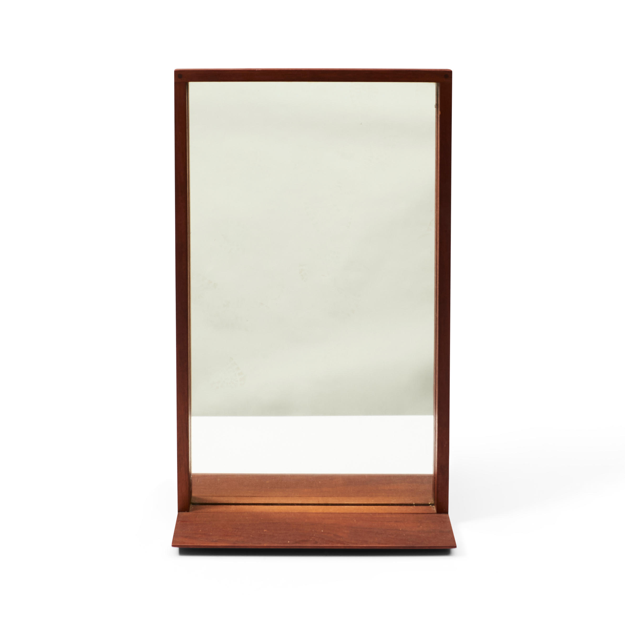 Appraisal: DANISH MID-CENTURY MODERN TEAK HANGING MIRROR WITH SHELF c ink