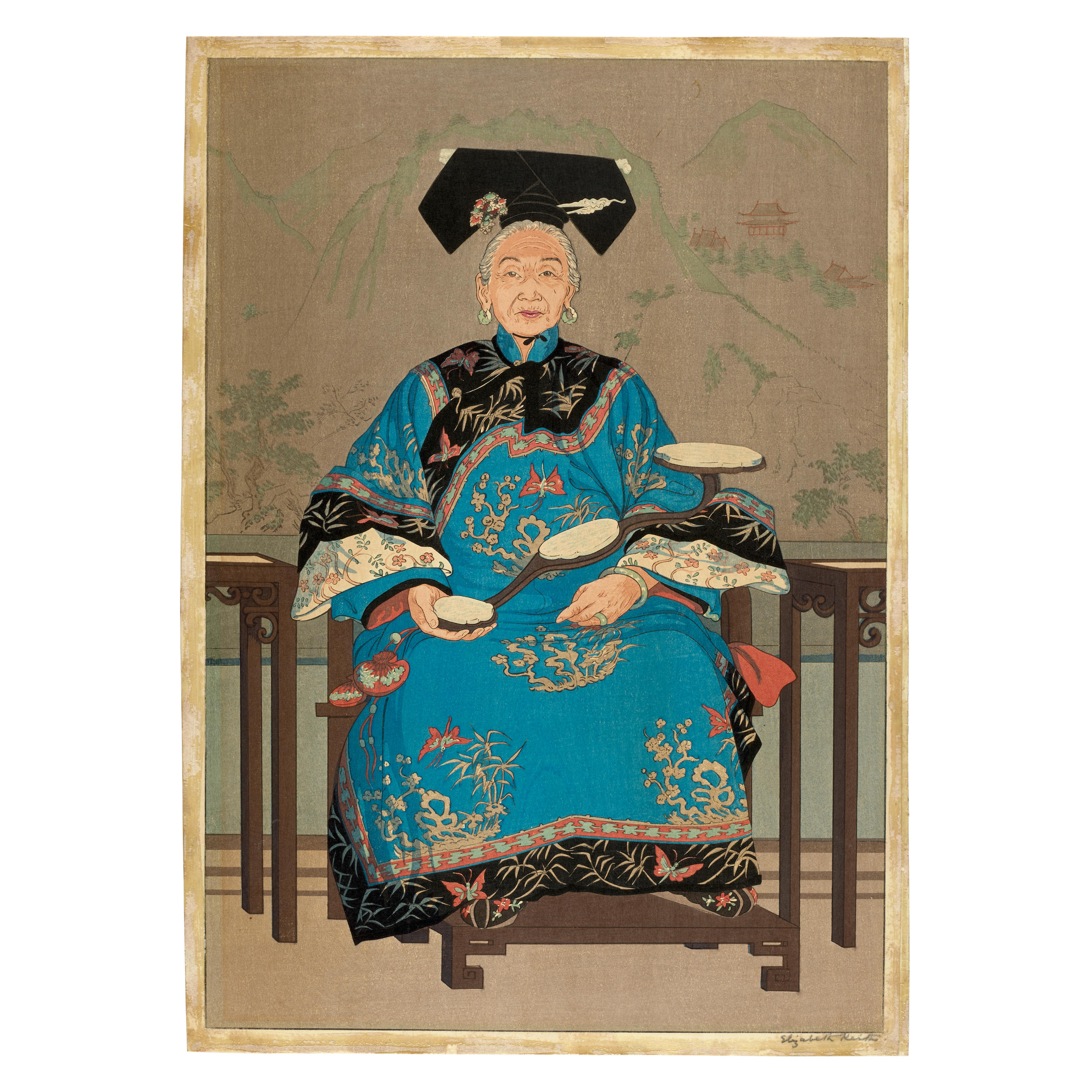 Appraisal: ELIZABETH KEITH - Two Oversize Prints Taisho era - circa