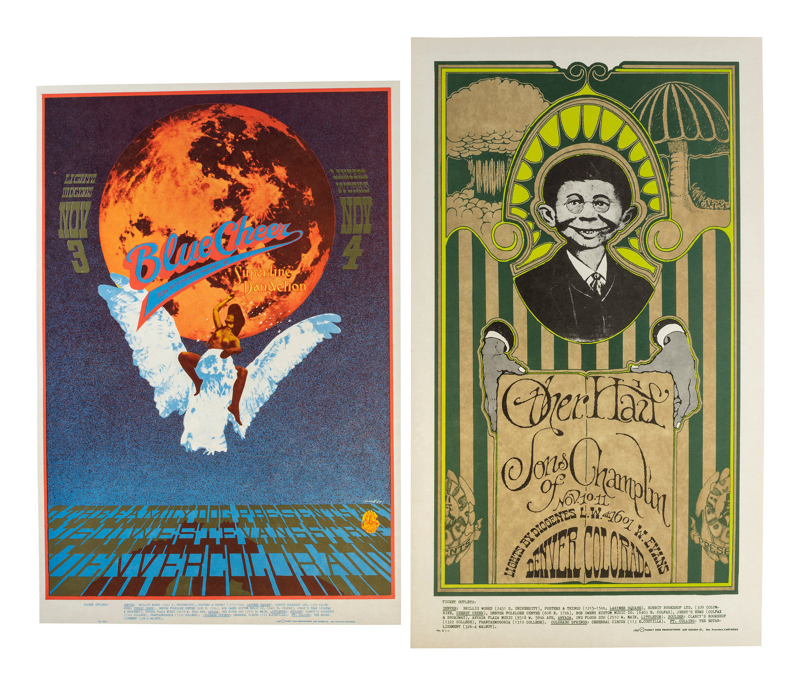 Appraisal: MUSIC -- POSTERS FRIED Robert KELLEY Alton and MOUSE Stanley