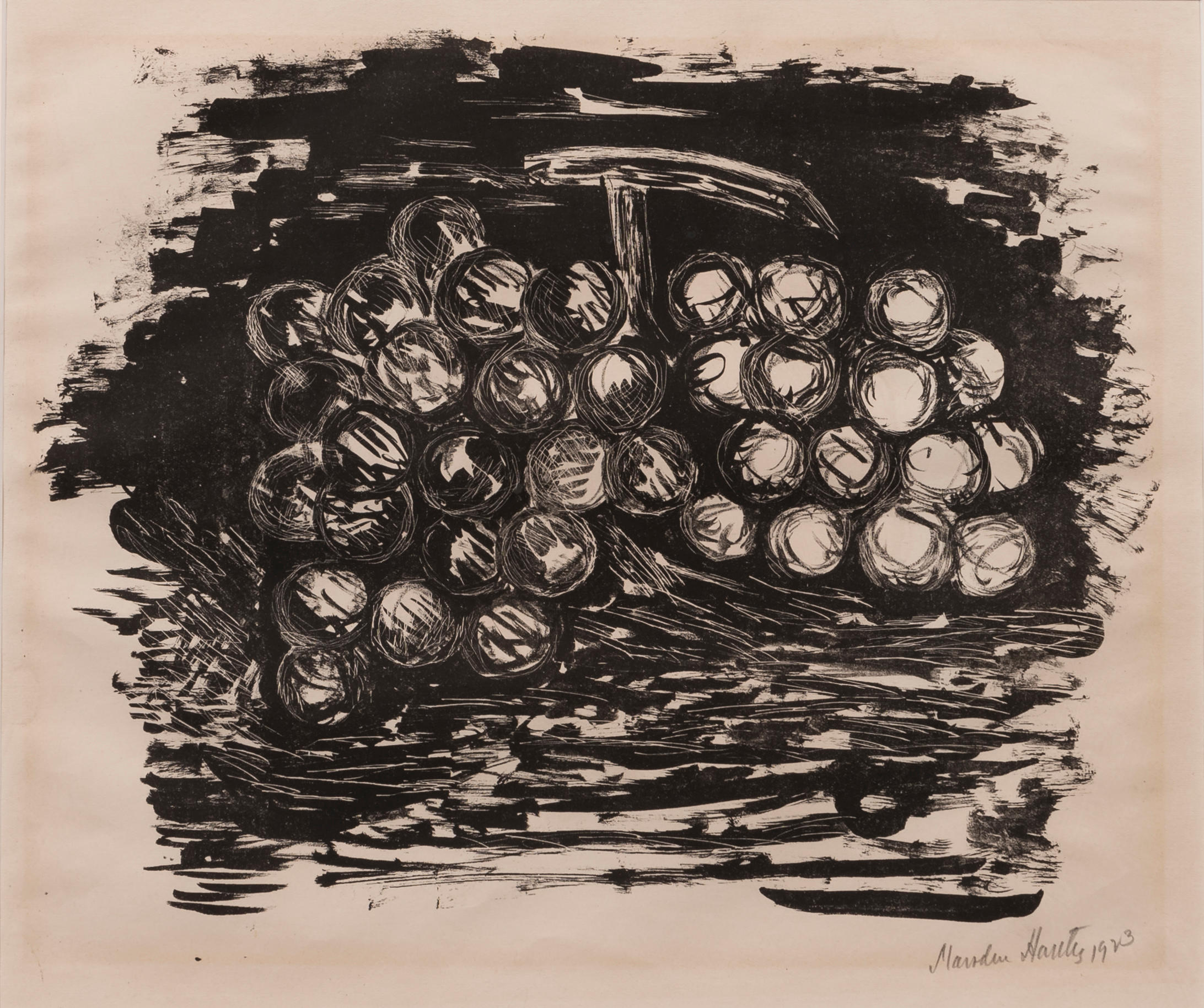 Appraisal: MARSDEN HARTLEY - Grapes University of Kansas Lithograph on paper