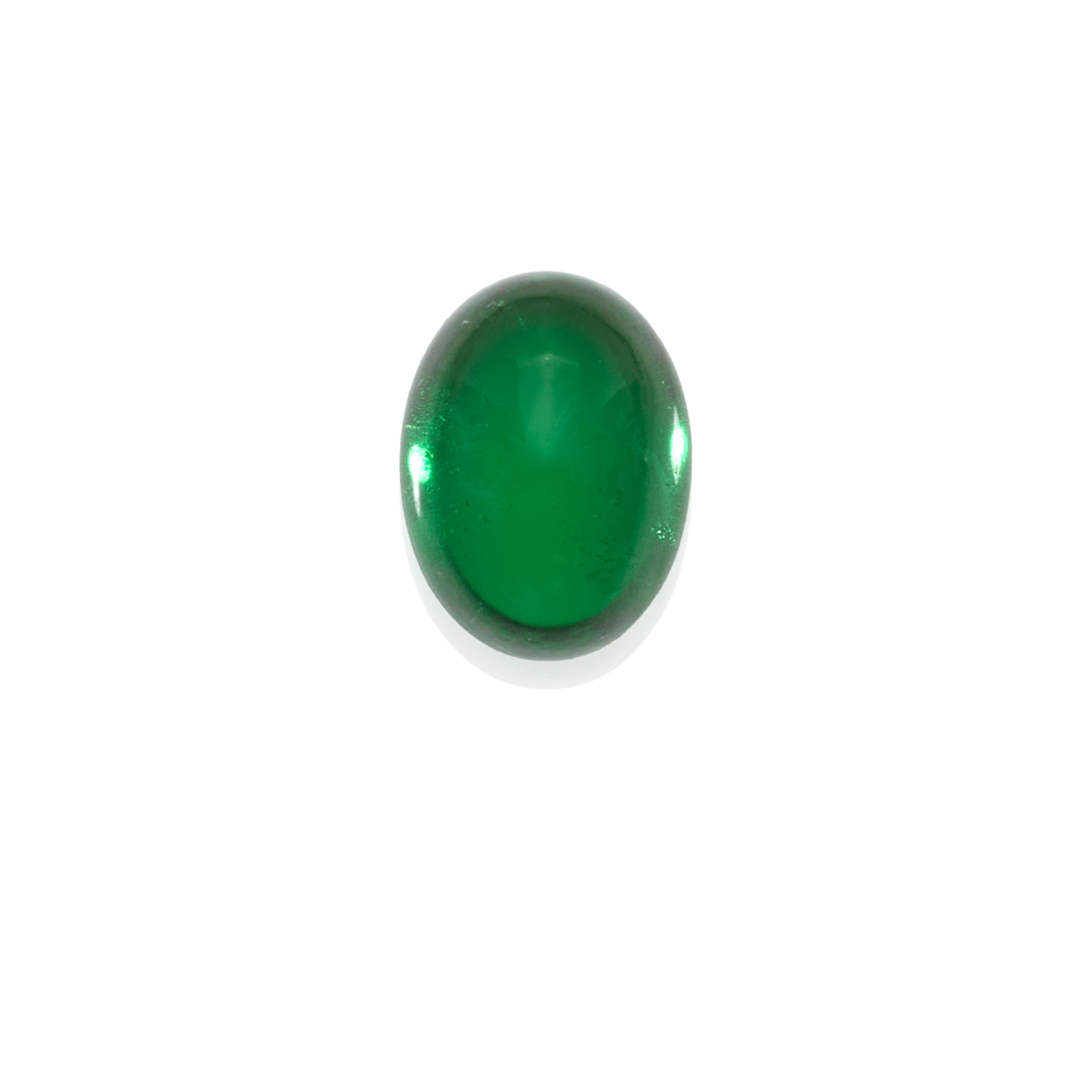 Appraisal: GARNET VAR TSAVORITE Kenya An oval tsavorite garnet cabochon with