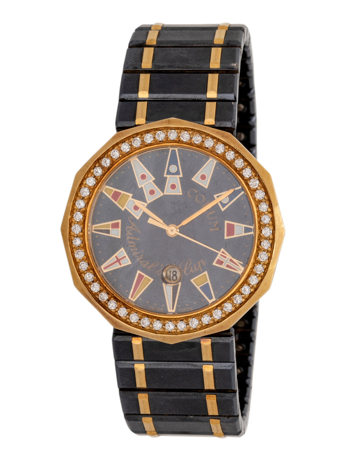 Appraisal: CORUM YELLOW GOLD STAINLESS STEEL AND DIAMOND 'ADMIRAL'S CUP' WRISTWATCH