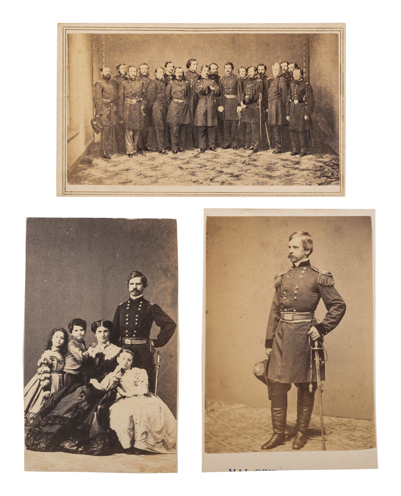 Appraisal: CIVIL WAR A group of CDVs of Union General Nathaniel