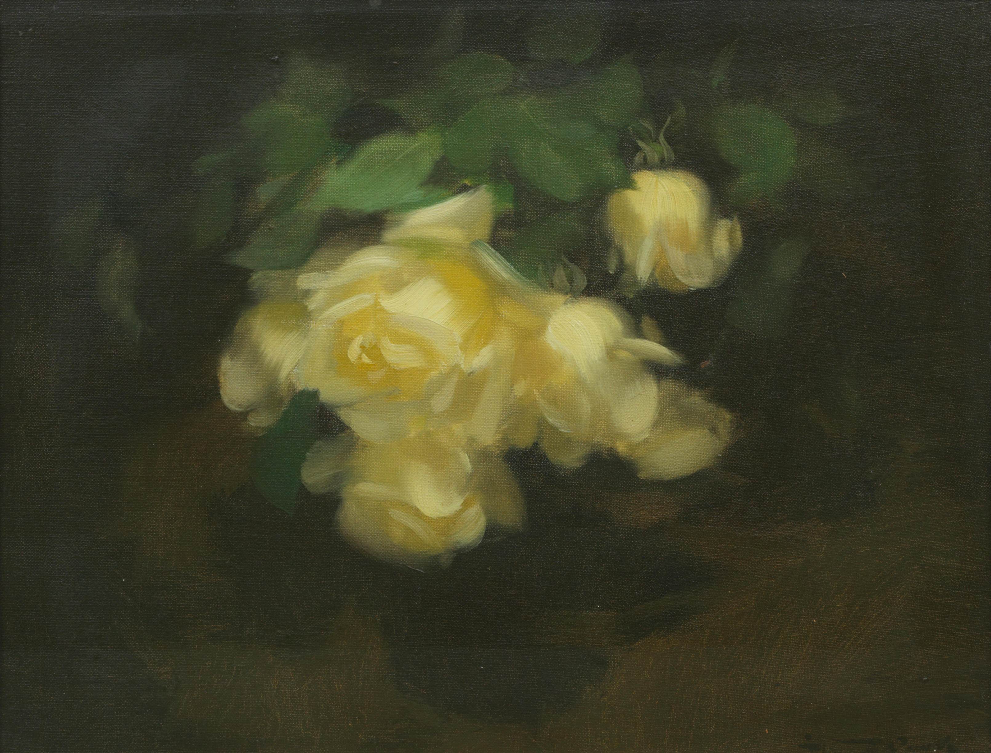 Appraisal: JAMES STUART PARK BRITISH - Yellow roses signed 'Stuart Park'