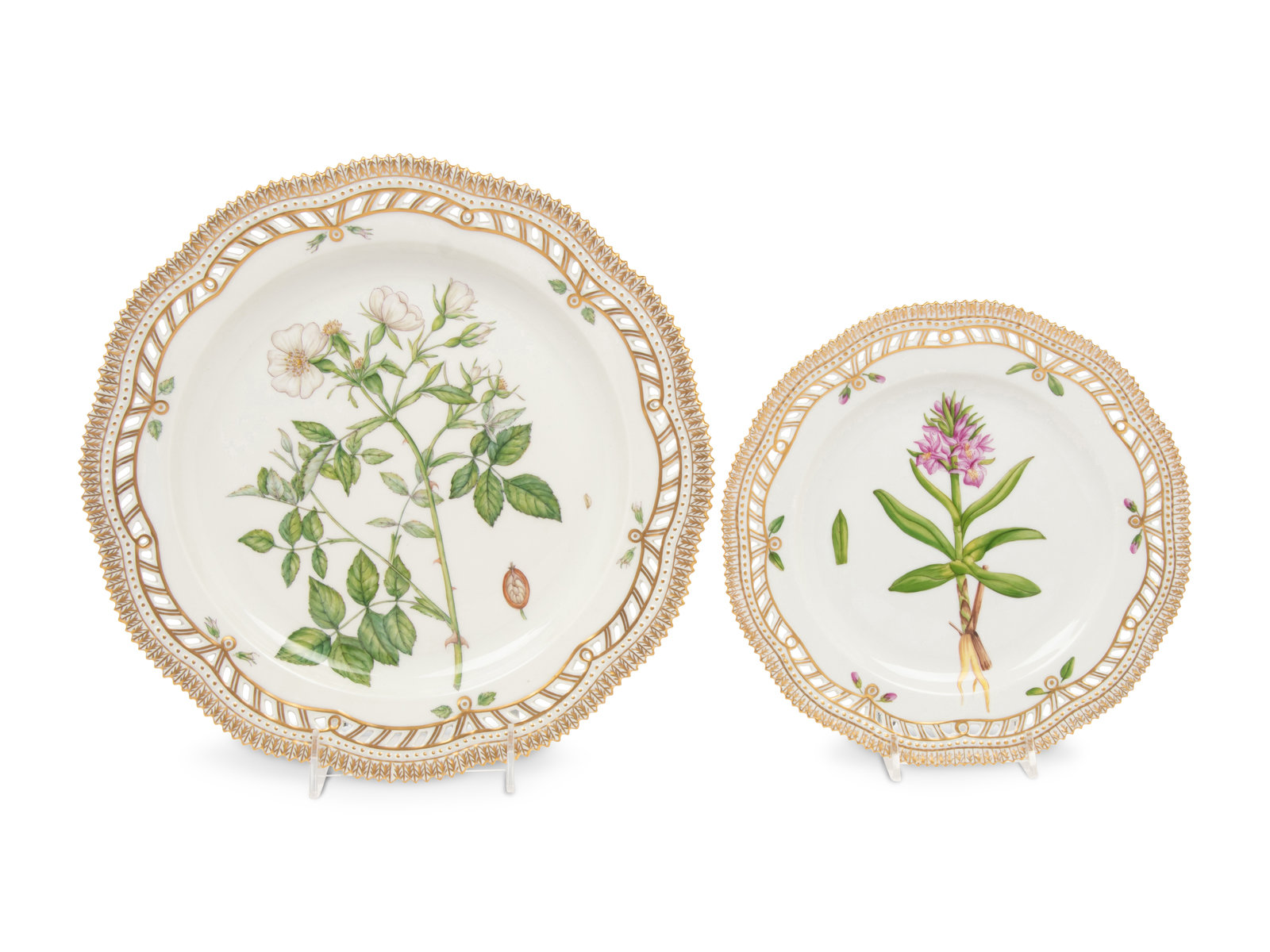 Appraisal: Two Royal Copenhagen Flora Danica Reticulated Porcelain Plates - comprising