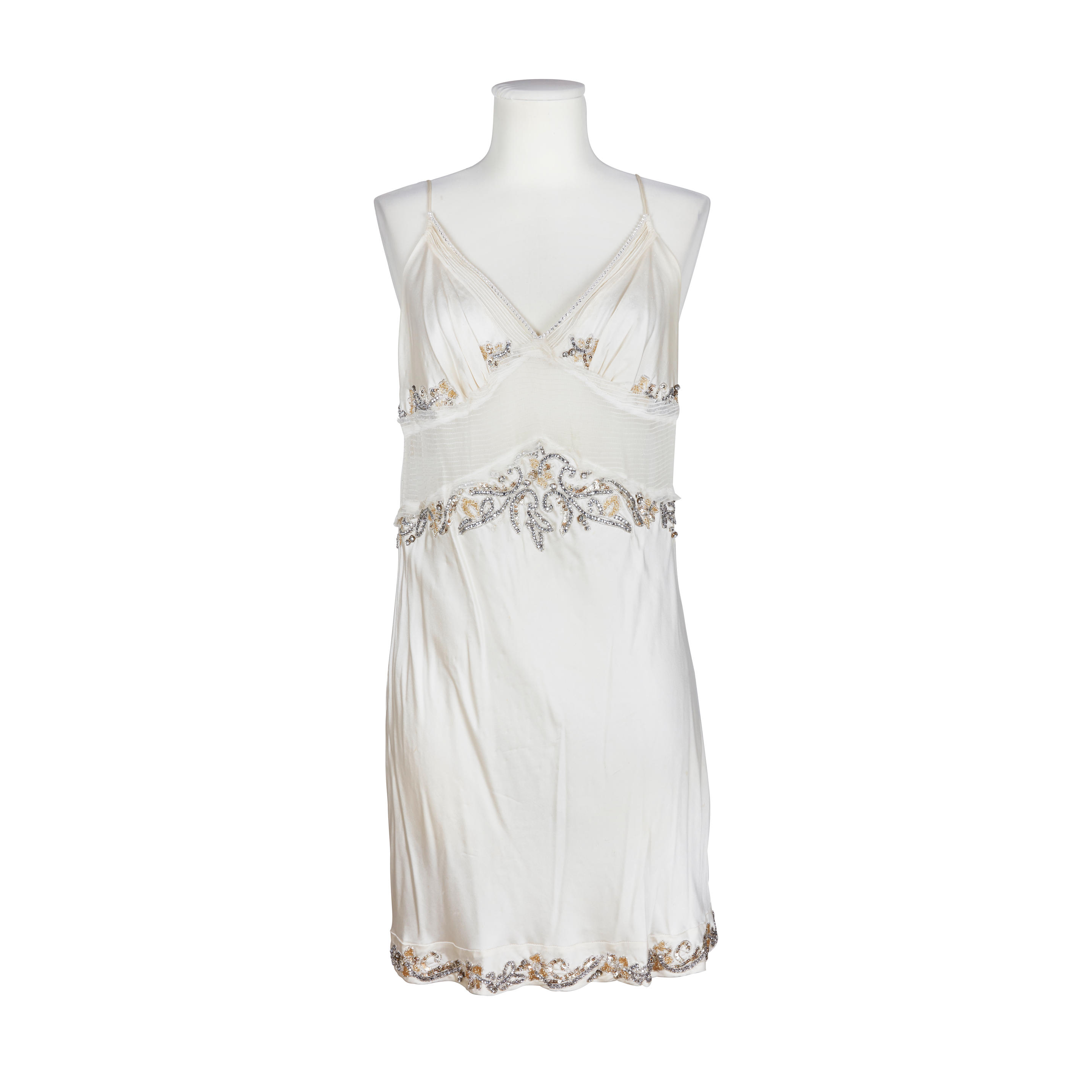 Appraisal: ERMANNO SCERVINO COLLECTION PR T PORTER ROBE BRETELLES En satin