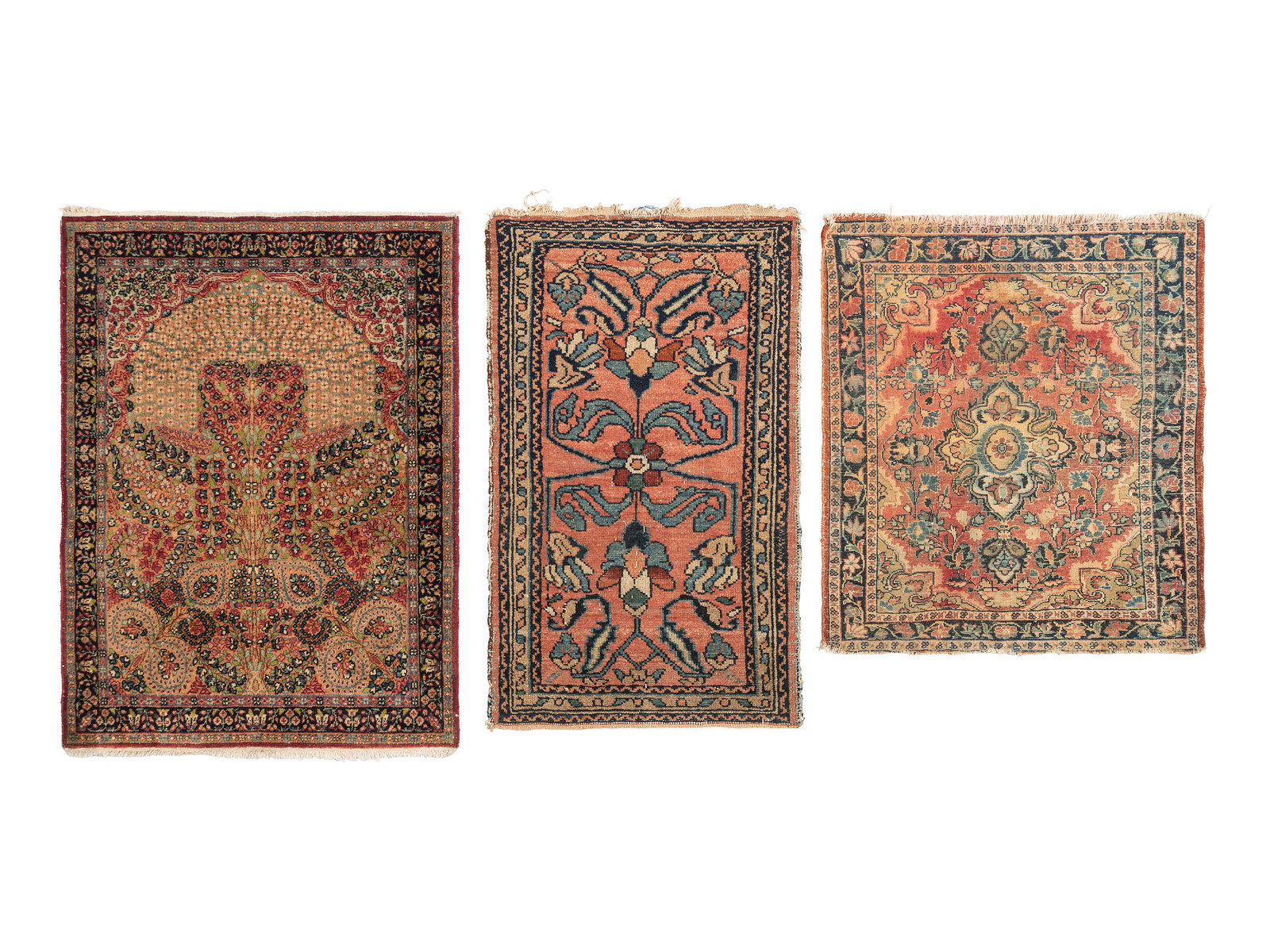 Appraisal: Three Persian Wool Area Rugs Early th Century Largest feet