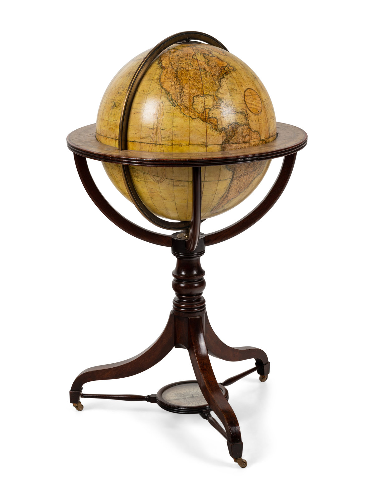 Appraisal: An English Mahogany Eighteen-Inch Terrestrial Globe John and William Cary