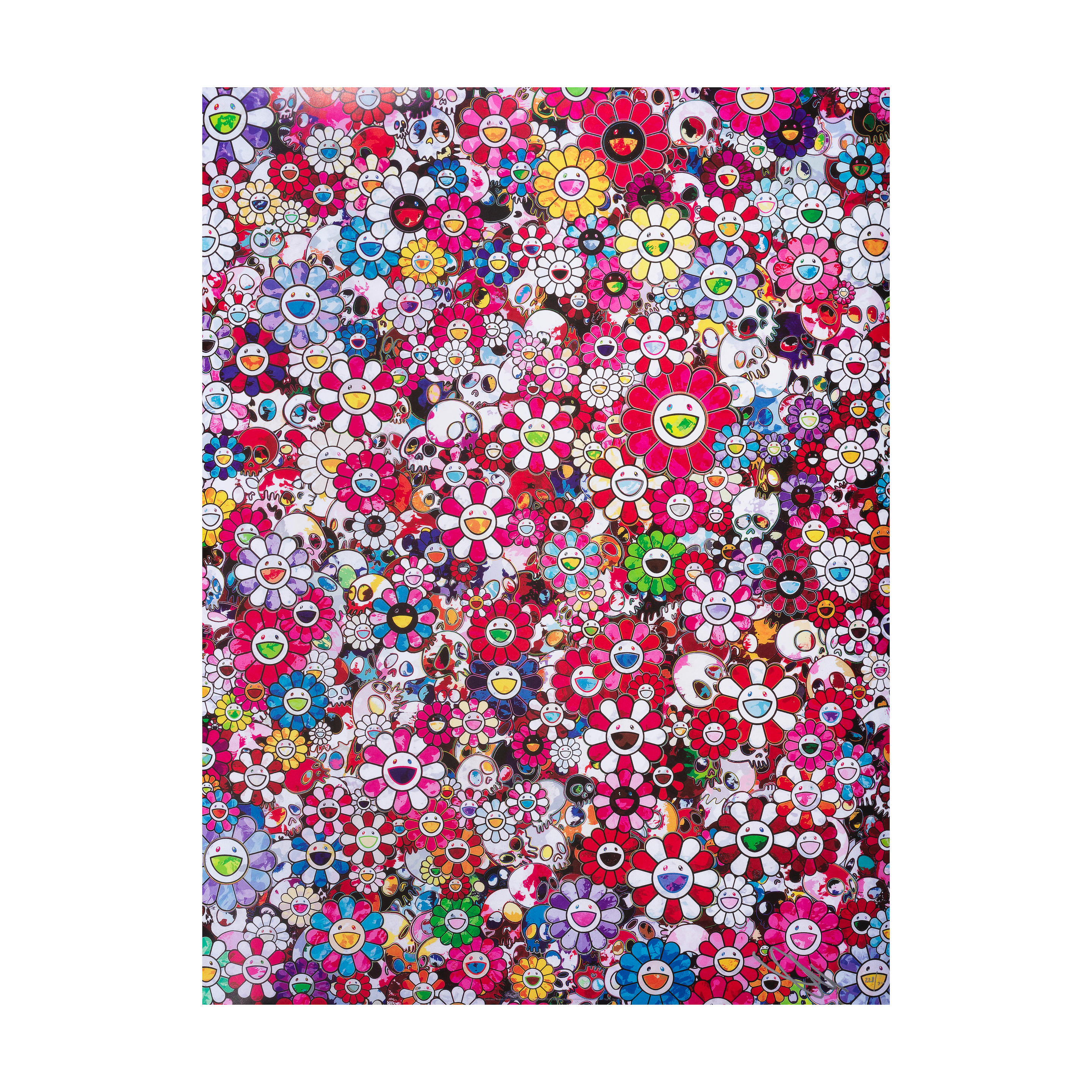 Appraisal: TAKASHI MURAKAMI NE EN Skull Flowers Offset lithographie en couleurs