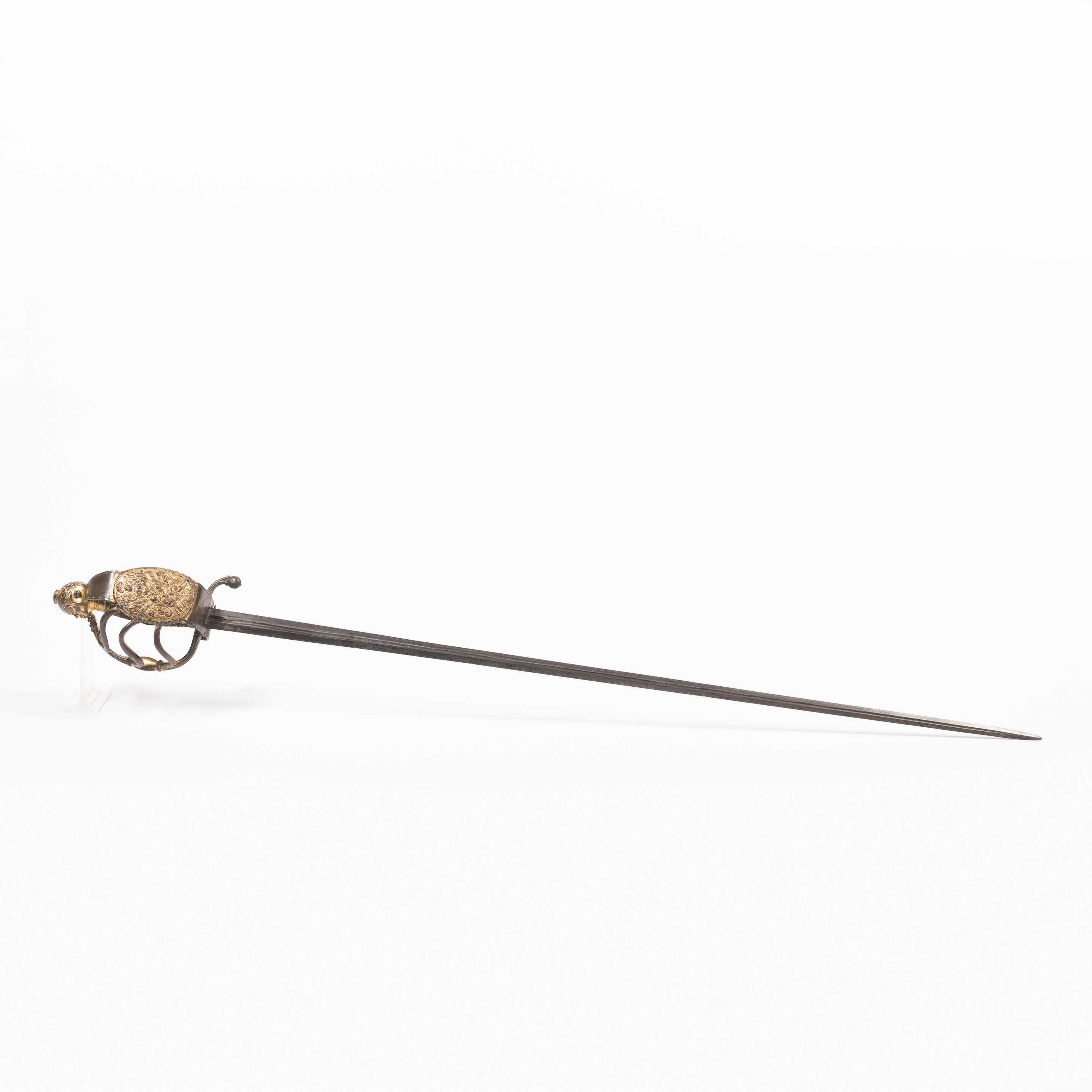 Appraisal: ITALIAN MOOR'S HEAD HALF-BASKET HILT RAPIER TH CENTURY Gilt bronze