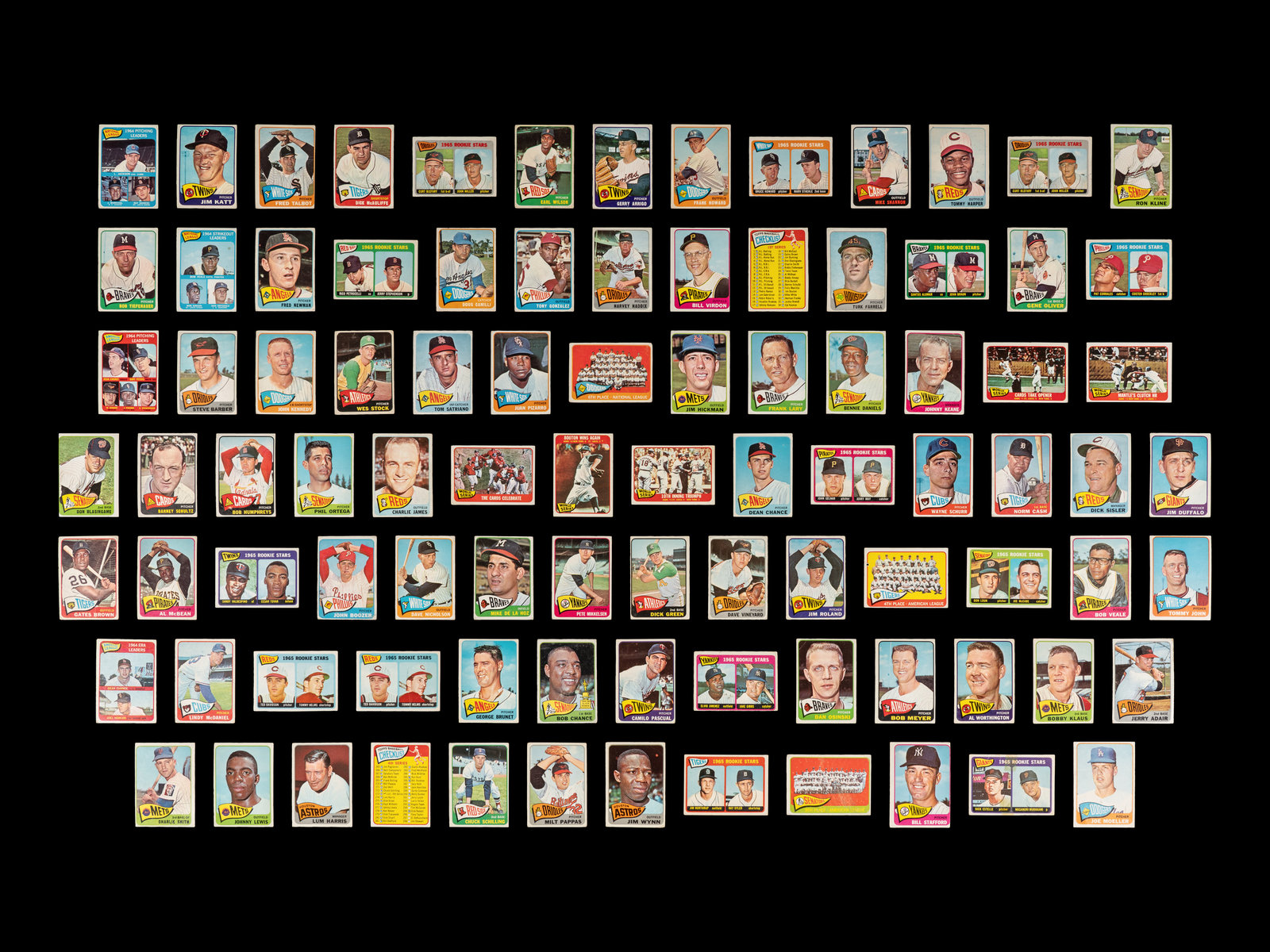 Appraisal: A Shoebox Collection of Over Topps Baseball Cards Including Multiple