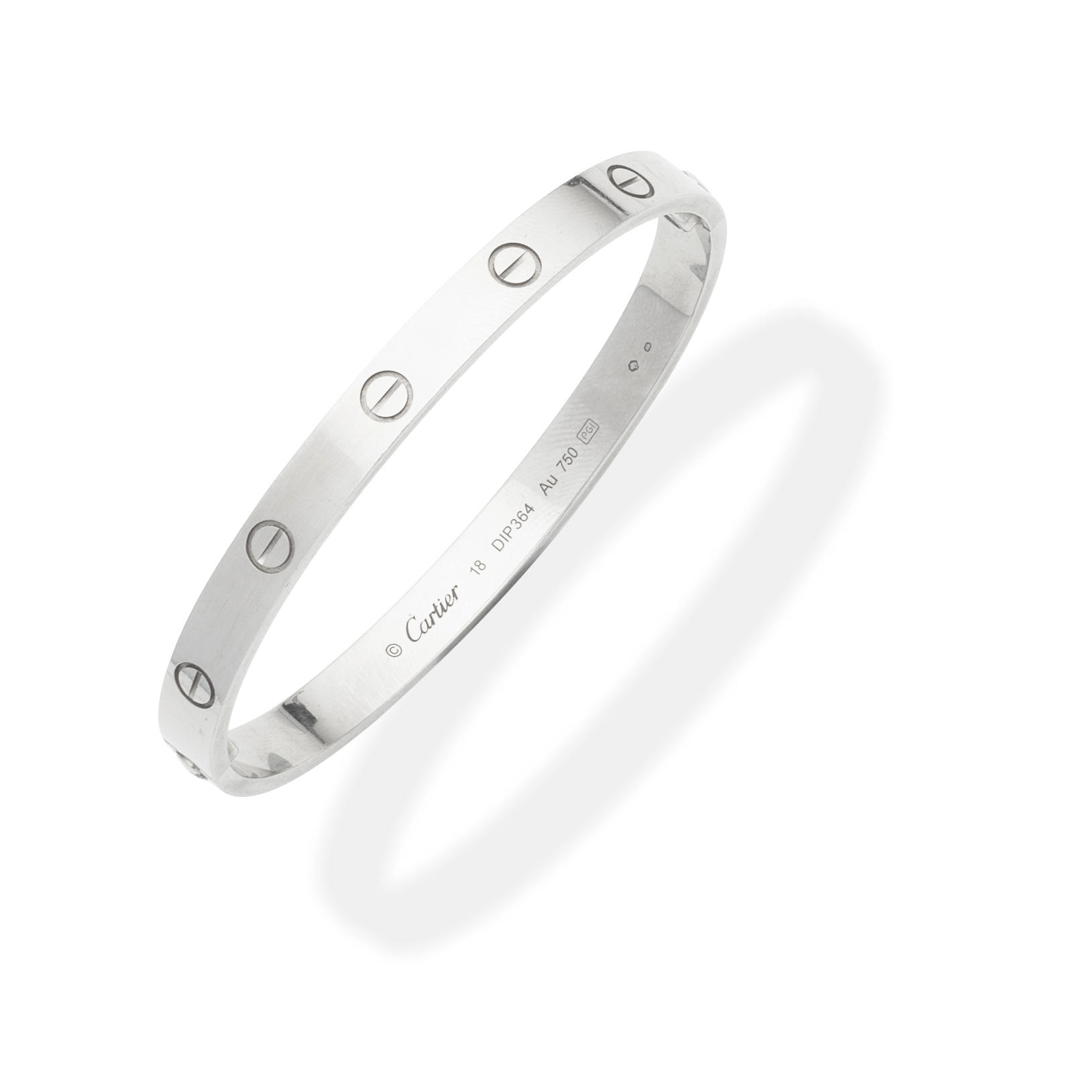 Appraisal: CARTIER 'LOVE' BANGLE The carat white gold bangle with screwhead