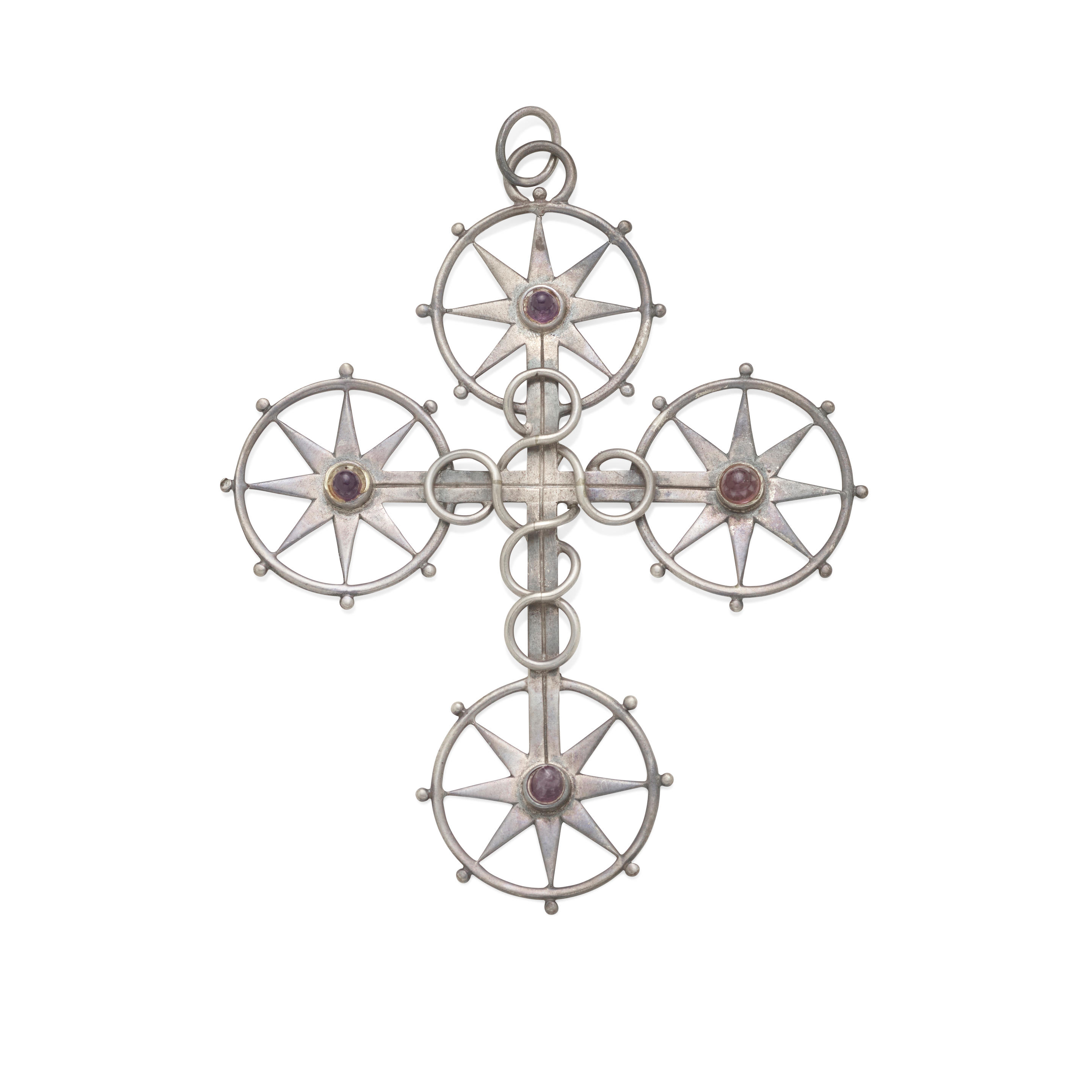 Appraisal: A SILVER AND AMETHYST CROSS PENDANT WILLIAM SPRATLING CIRCA -