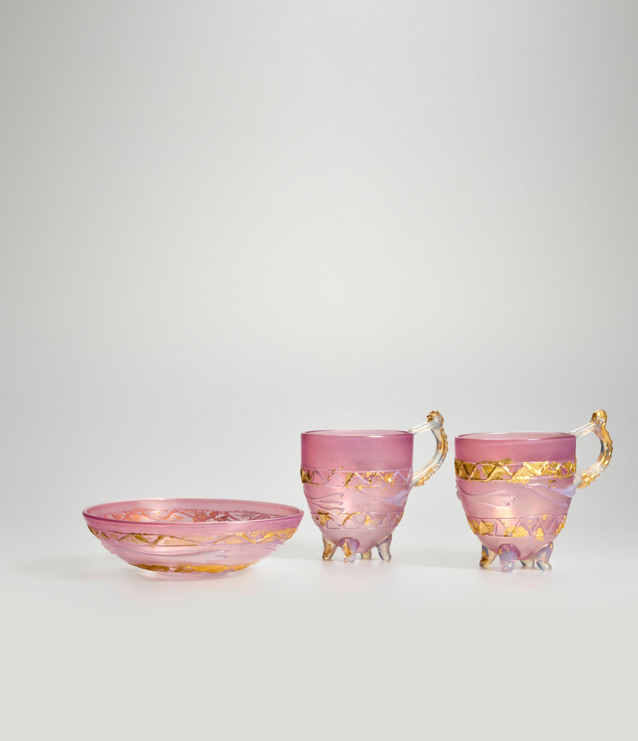 Appraisal: ERMANNO NASON - Pair of Cups and a Dish for