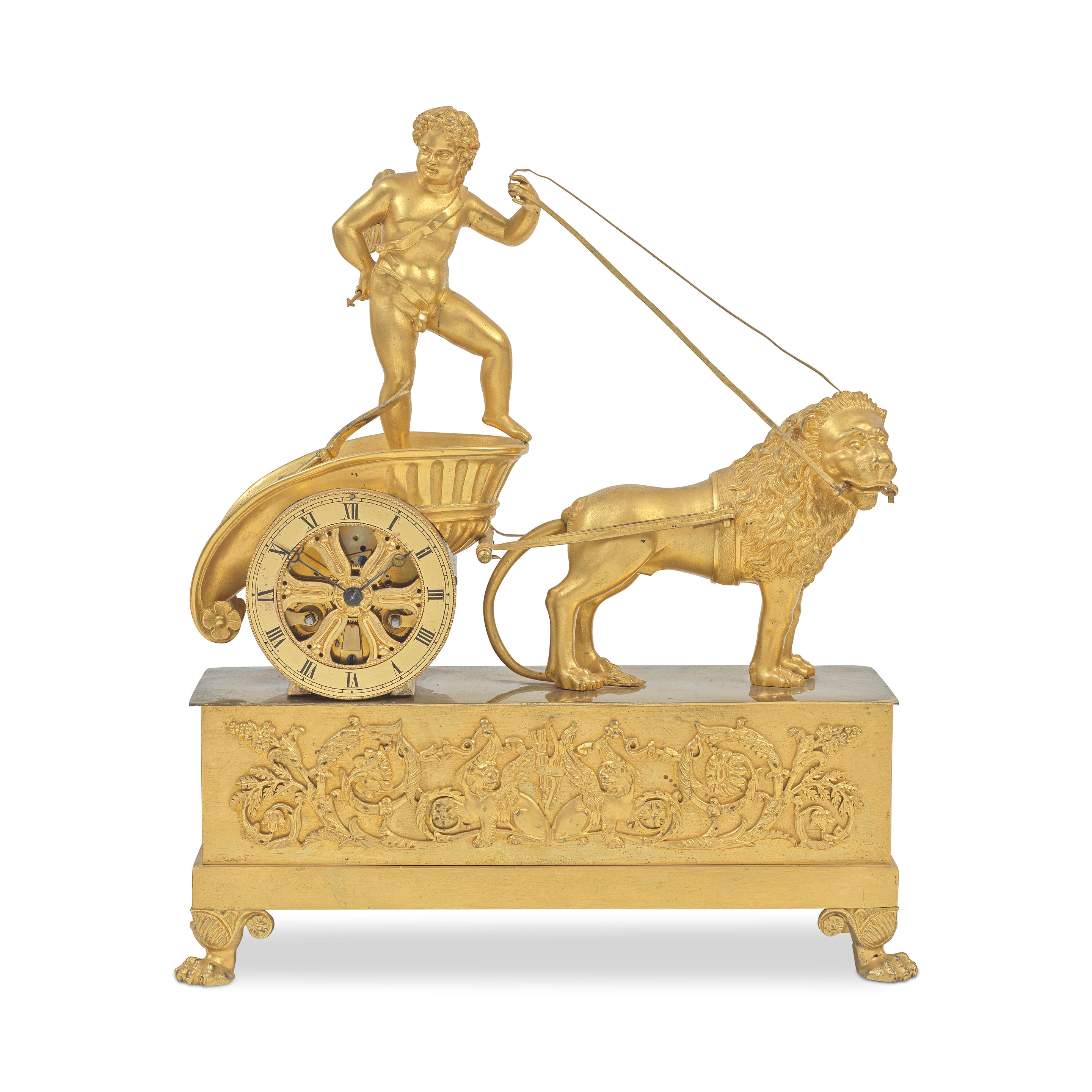 Appraisal: AN EARLY TH CENTURY GILT BRONZE FIGURAL MANTEL CLOCK WITH