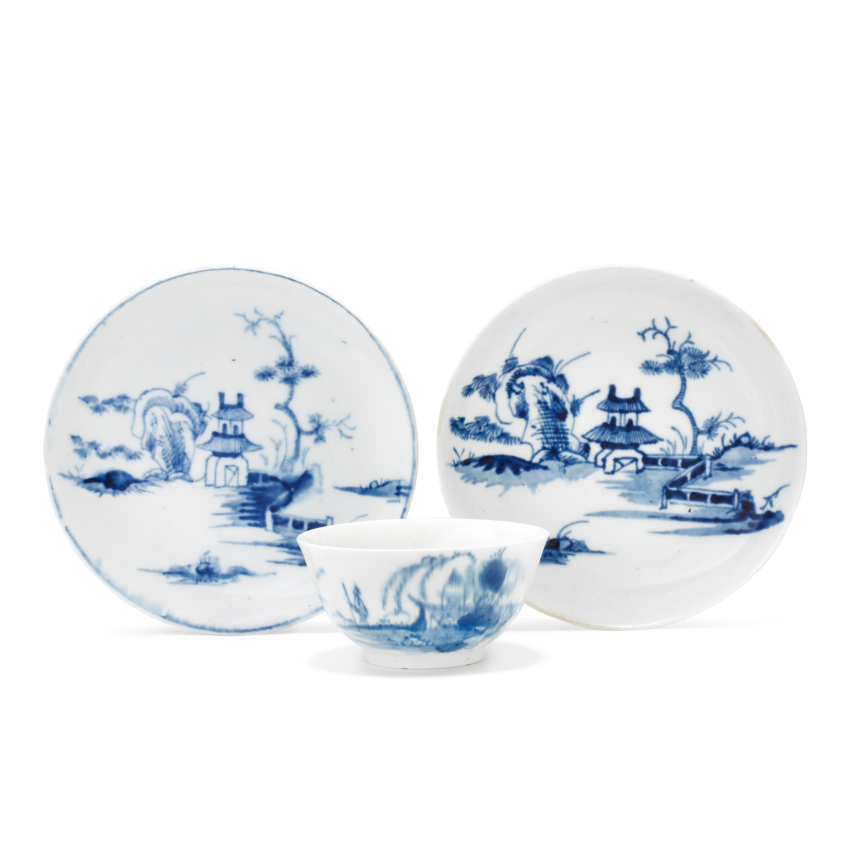 Appraisal: TWO LONGTON HALL SAUCERS AND A TEABOWL CIRCA - The