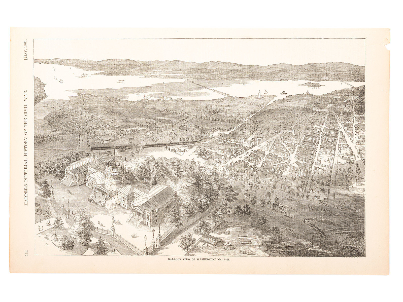 Appraisal: MAPS amp ATLASES WELLS Jacob Balloon View of Washington May