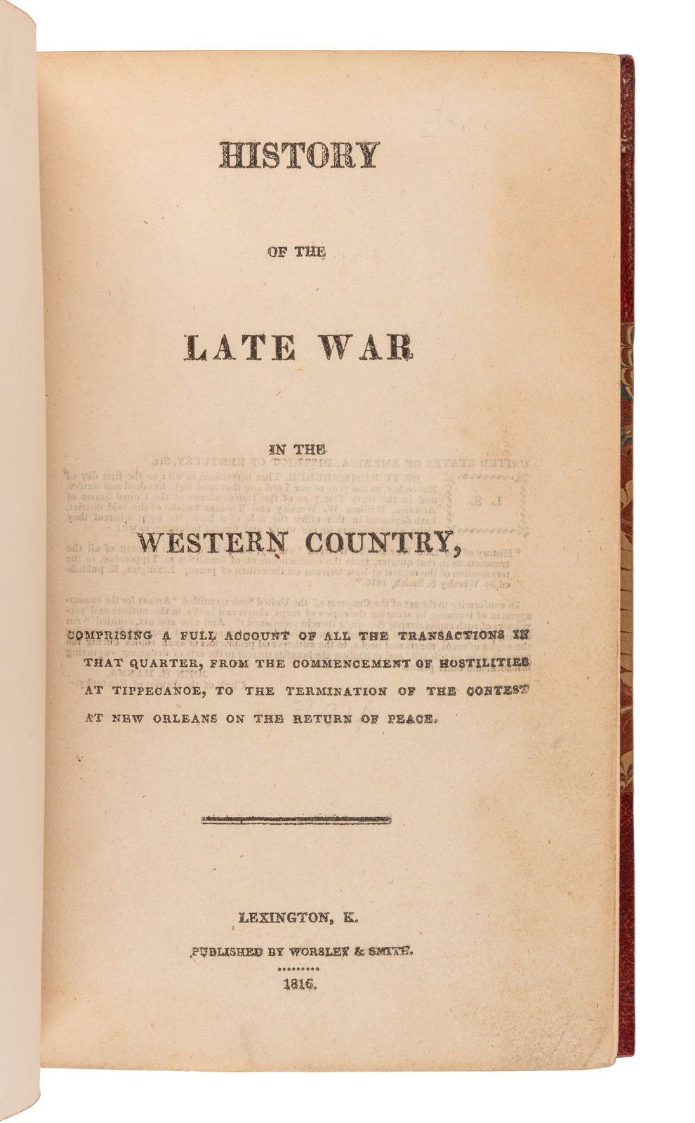 Appraisal: WESTERN EXPANSION -- McAFEE Robert Breckinridge - A History of