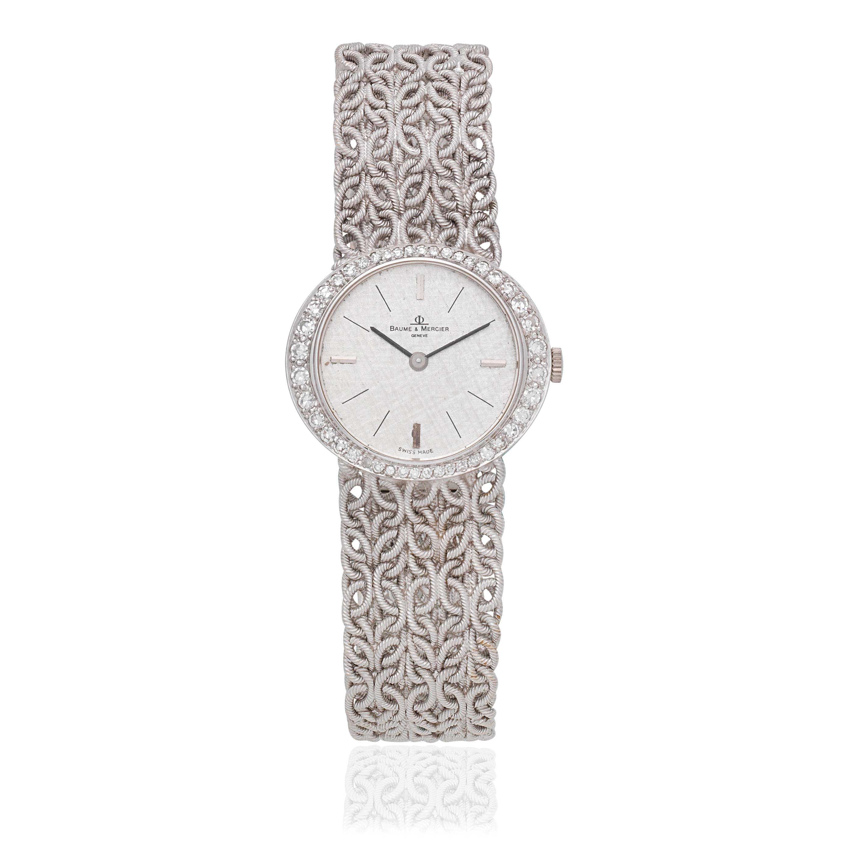 Appraisal: BAUME MERCIER A LADY'S K WHITE GOLD DIAMOND SET MANUAL