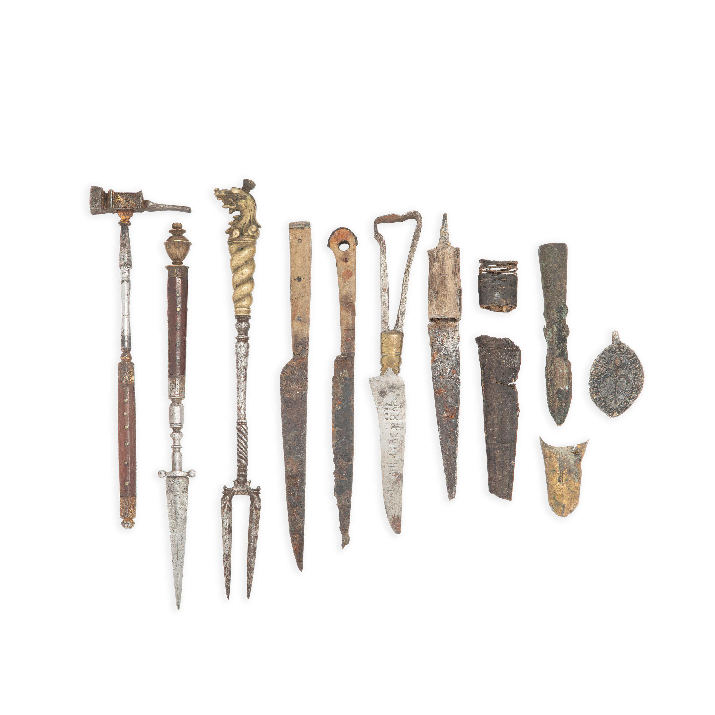 Appraisal: TWO RARE GERMAN IMPLEMENTS PROBABLY FROM A HUNTING TROUSSE AND