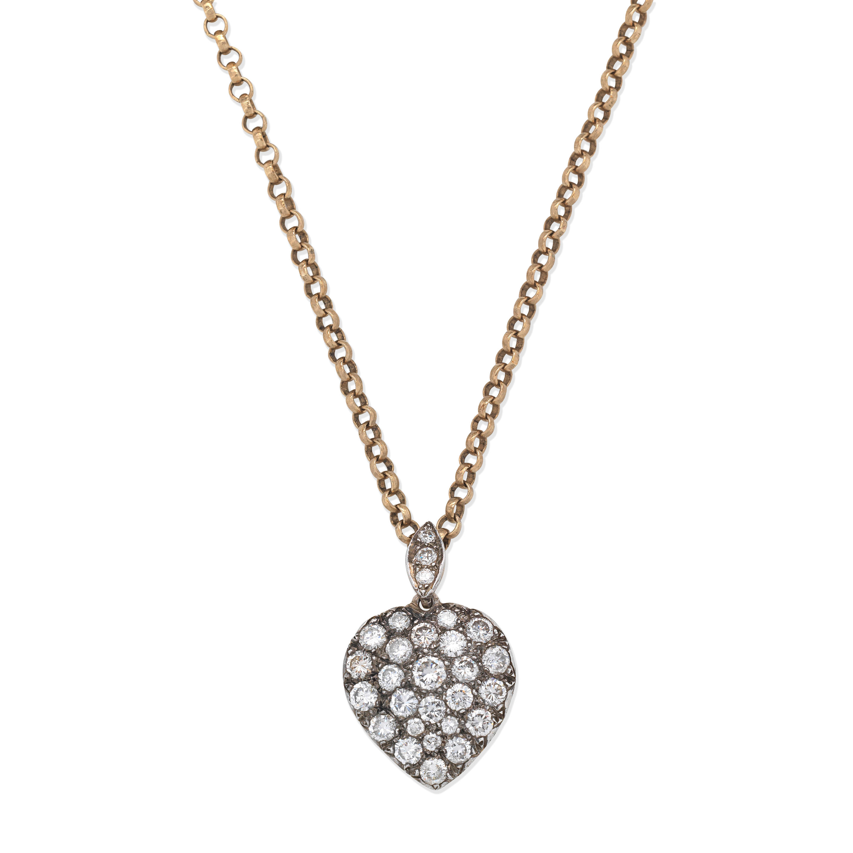 Appraisal: DIAMOND HEART PENDANT NECKLACE Brilliant-cut diamonds approx cts total carat