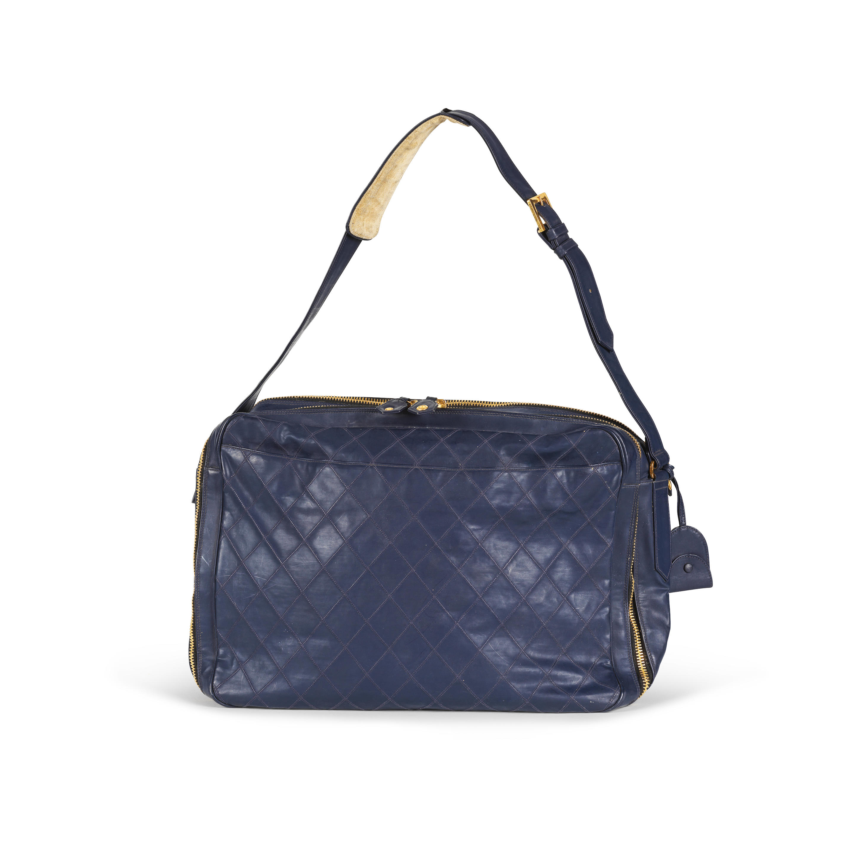 Appraisal: CHANEL PROTOTYPE CIRCA SAC WEEK-END CM BLEU MARINE En toile