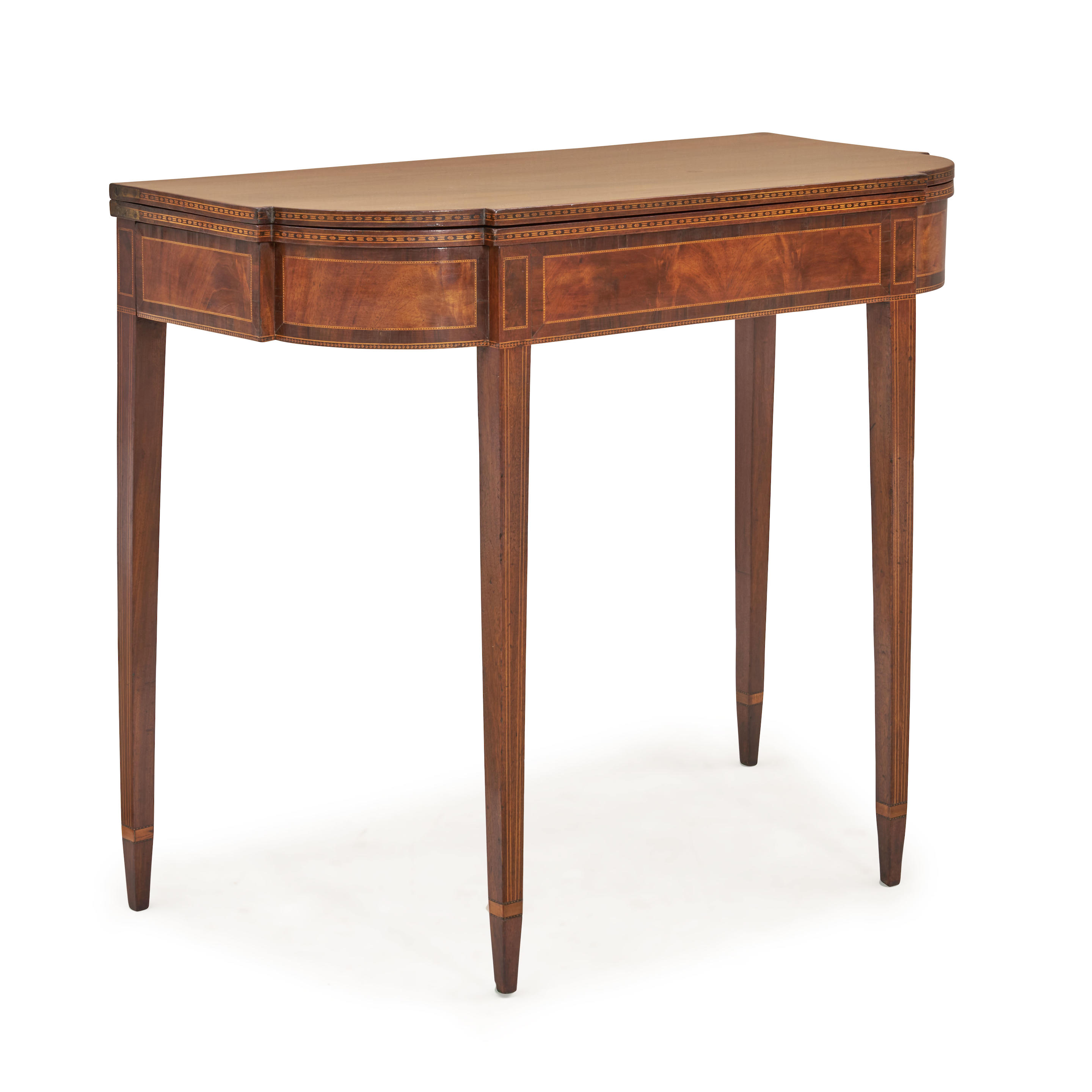 Appraisal: FEDERAL INLAID MAHOGANY CARD TABLE Tucker Griffin Boston Massachusetts -