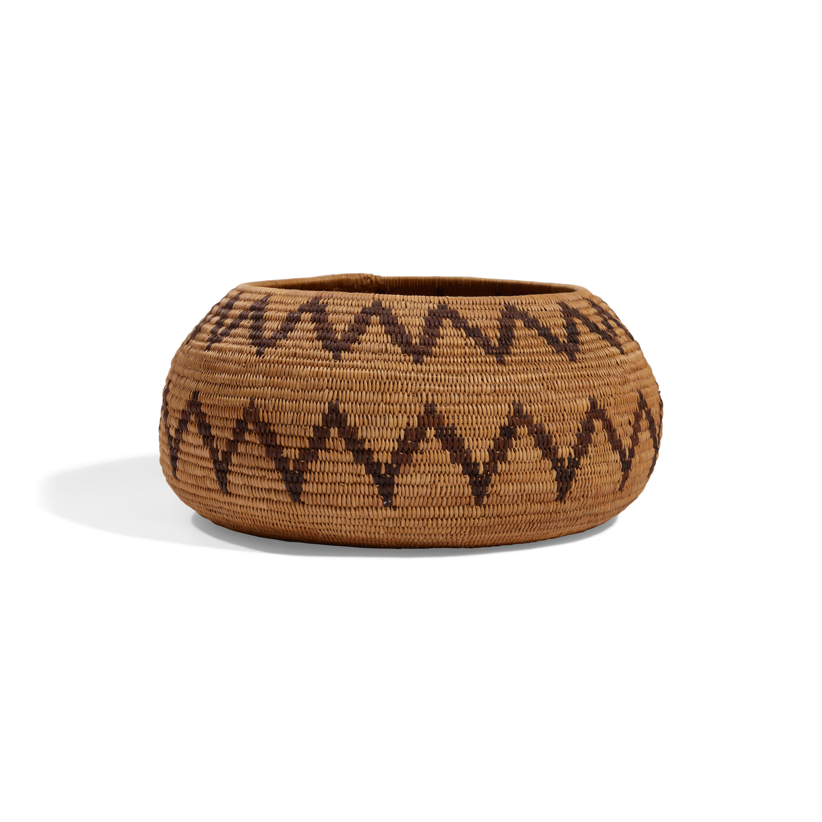 Appraisal: A MONO LAKE PAIUTE BASKET Of squat form designed with