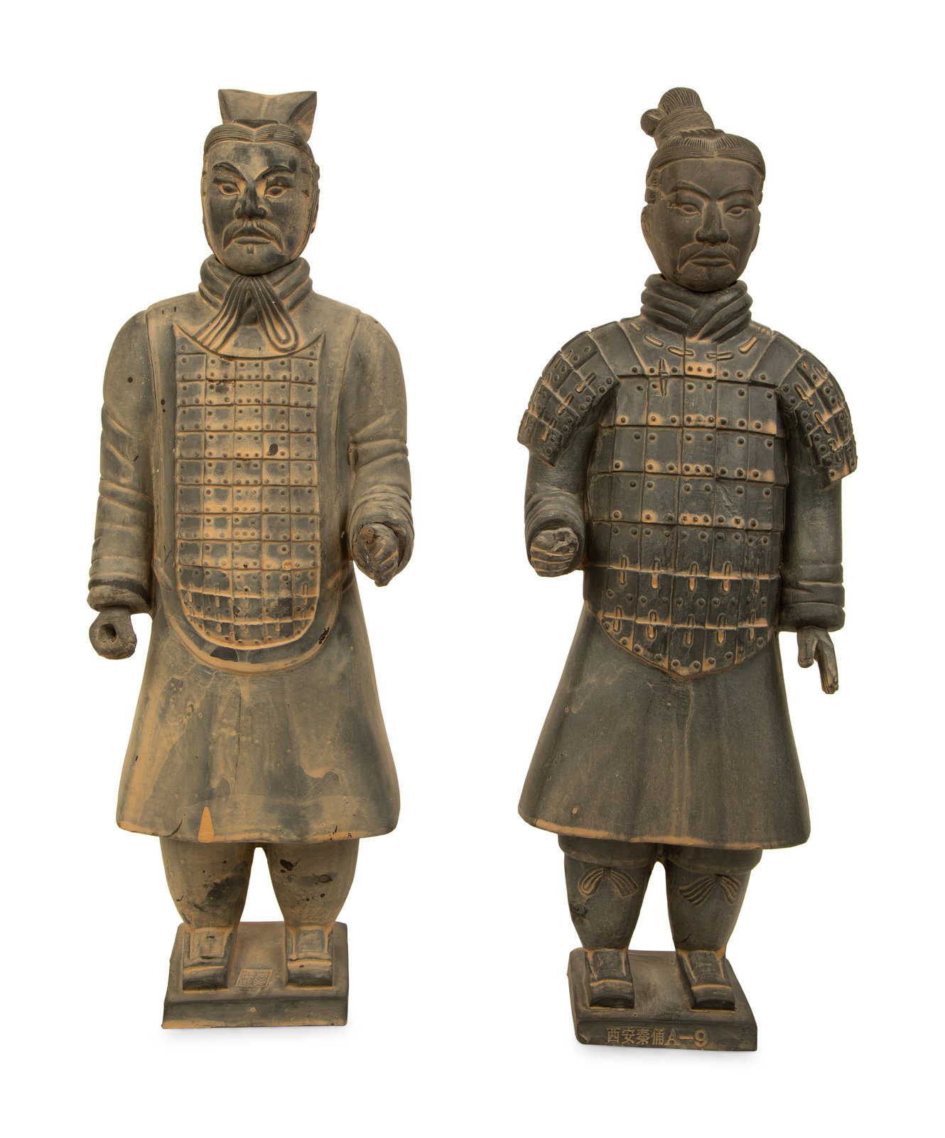 Appraisal: Two Chinese Terracotta Warrior Figures TH CENTURY Height of taller