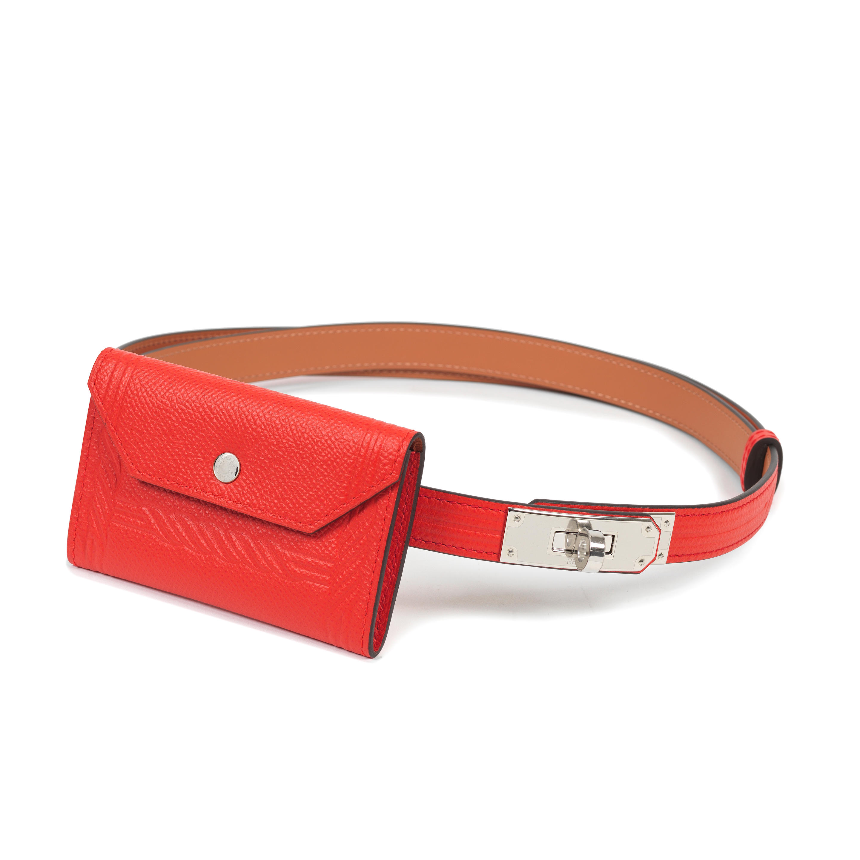 Appraisal: HERM S A CAPUCINE EPSOM LEATHER KELLY QUADRIGE POCKET BELT