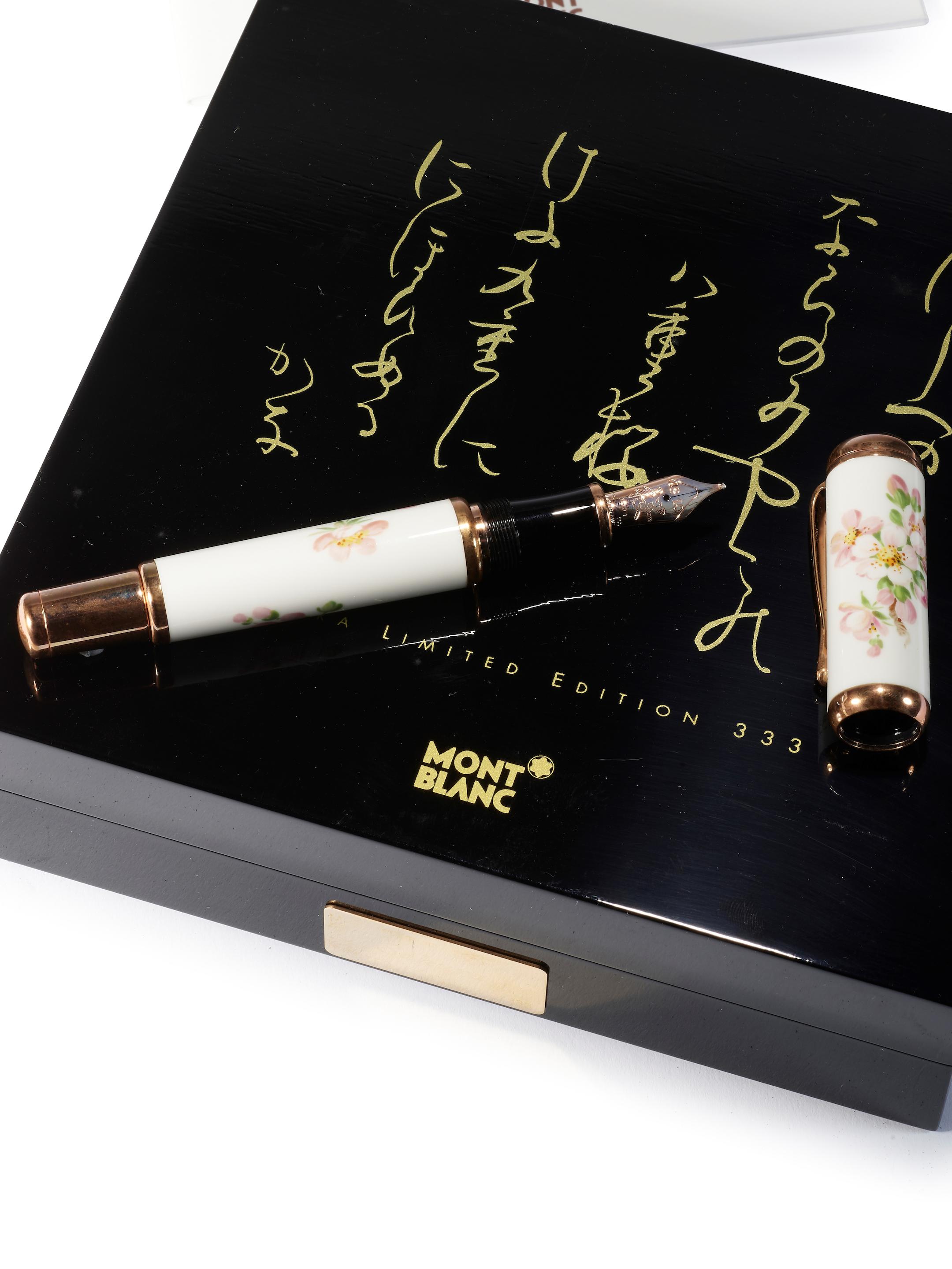 Appraisal: MONTBLANC SAKURA A FINE AND RARE MEISSEN PORCELAIN FOUNTAIN PEN