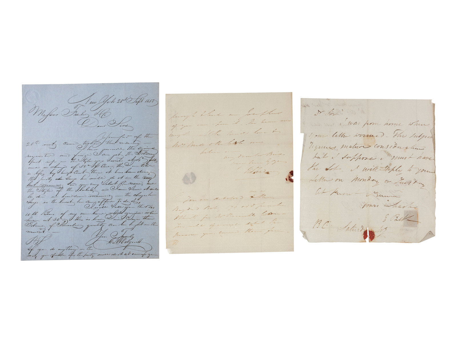 Appraisal: MASSACHUSETTS A group of documents related to the prominent Boston