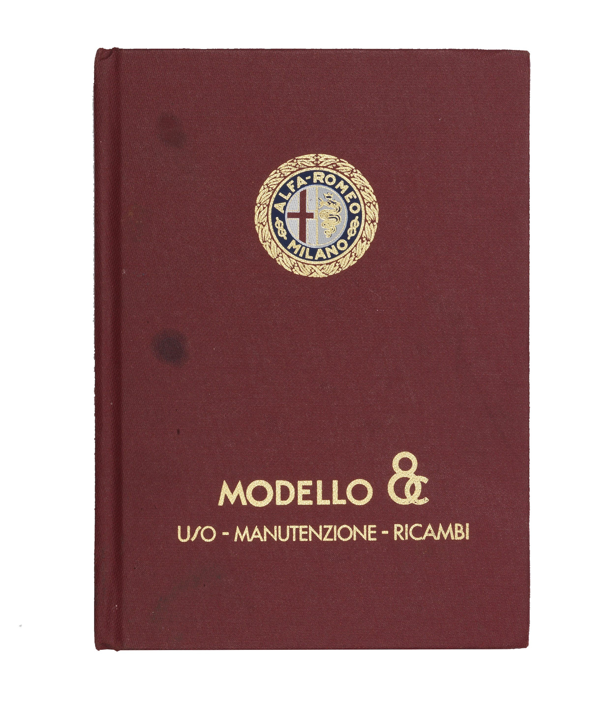 Appraisal: A REPRINTED ALFA ROMEO MODELLO C USO-MANUTENZIONE-RICAMBI HANDBOOK hardbacked red