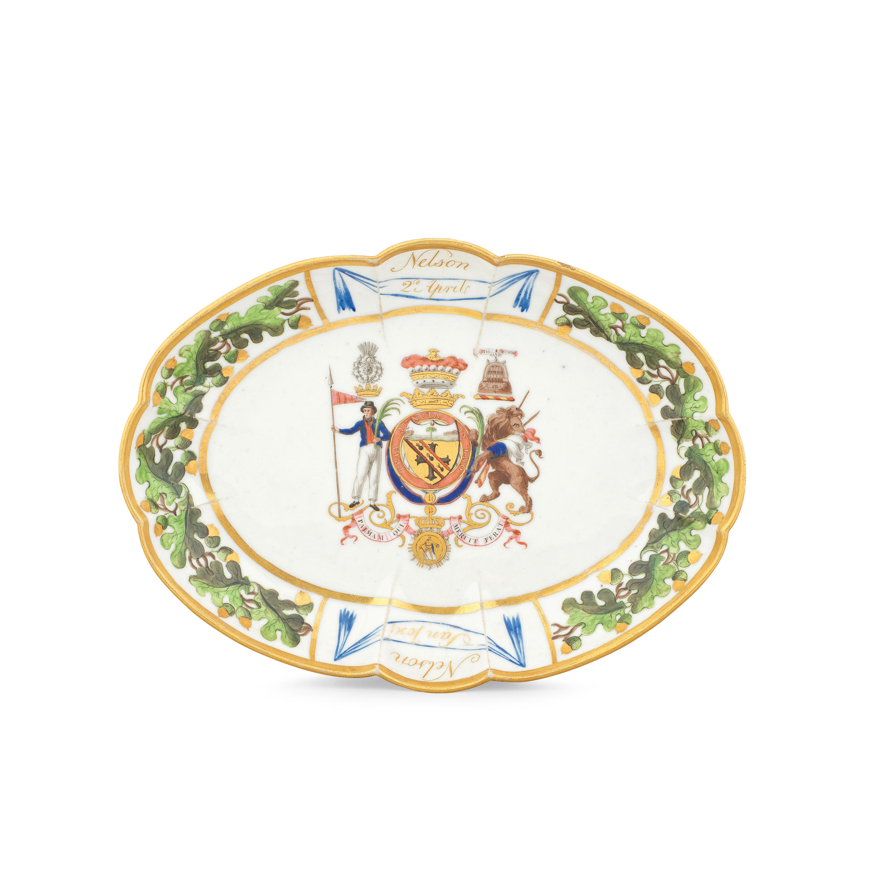 Appraisal: A LONDON-DECORATED PARIS DISH FROM THE 'NELSON SET DESSERT SERVICE'