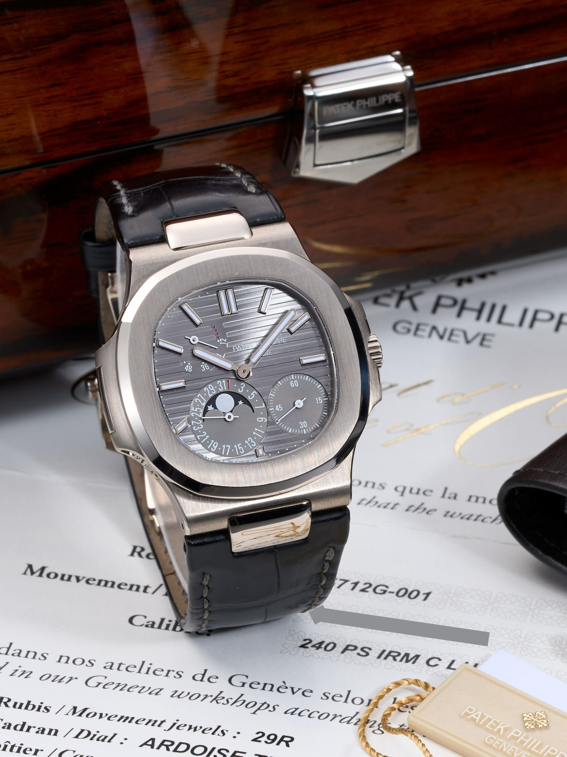 Appraisal: PATEK PHILIPPE NAUTILUS REF G- A RARE WHITE GOLD WRISTWATCH