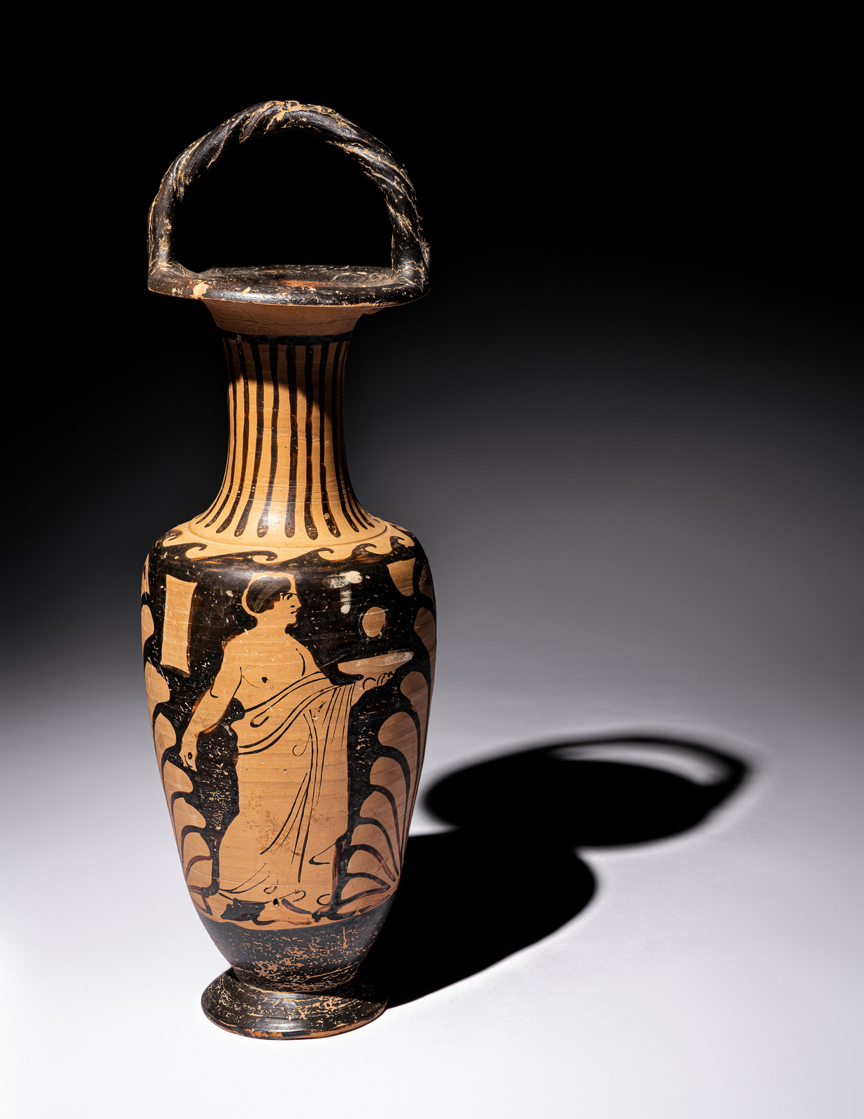 Appraisal: A Campanian Red-Figured Bail-Amphora Circa th Century B C Height