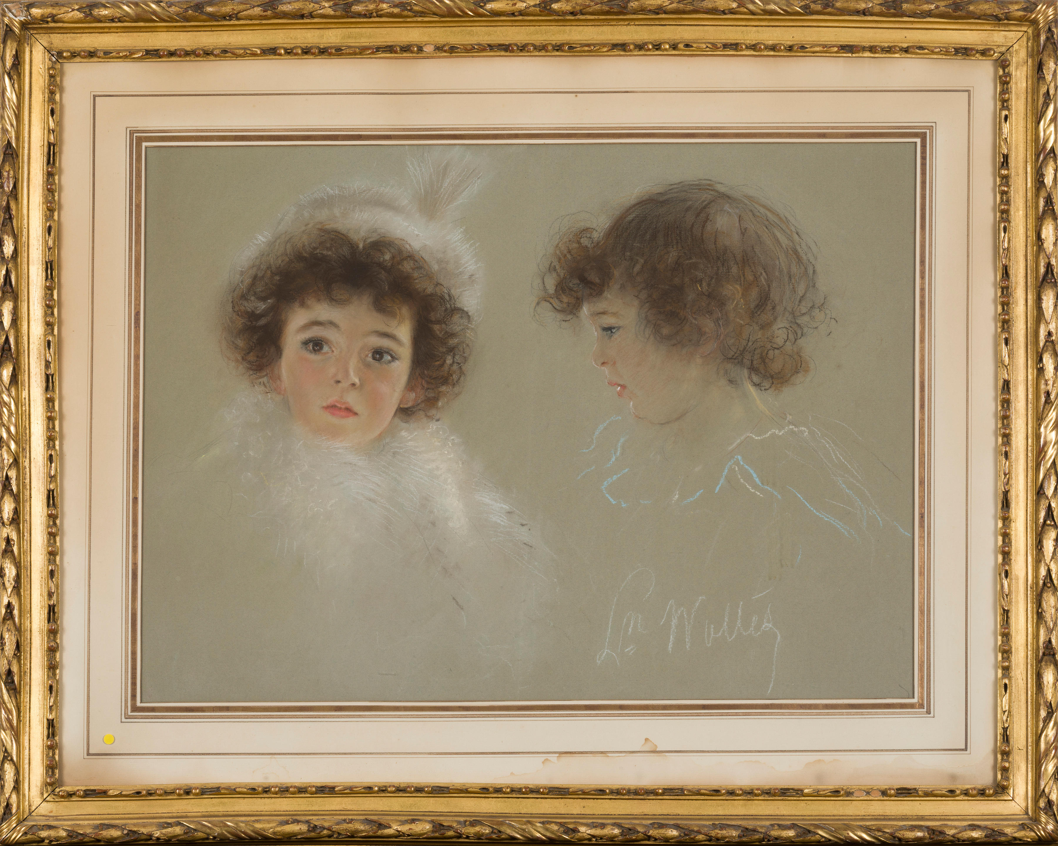 Appraisal: ECOLE DU E SIECLE Portrait de deux jeunes filles Pastel