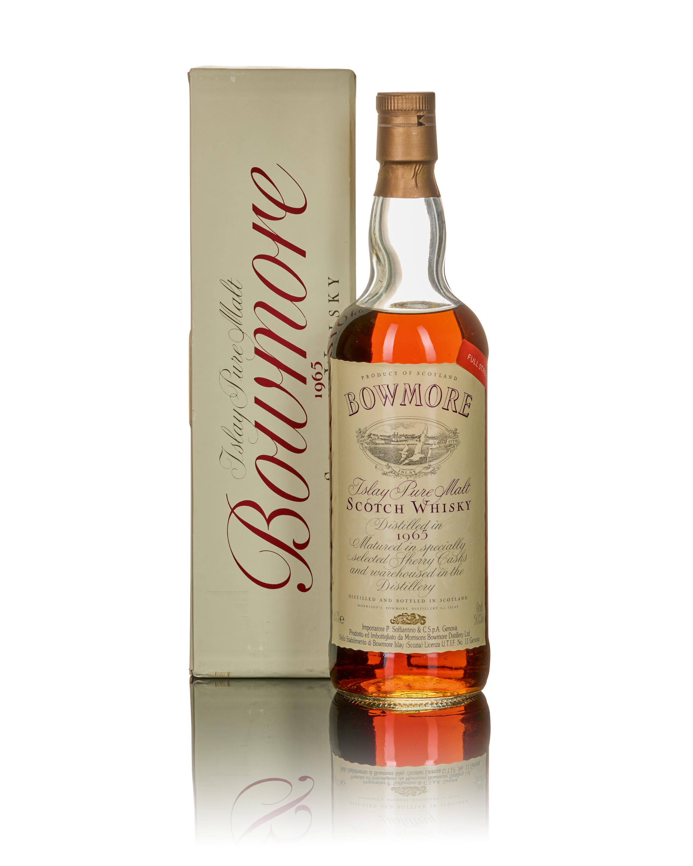 Appraisal: BOWMORE FULL STRENGTH Bowmore Full Strength Matured in specially selected