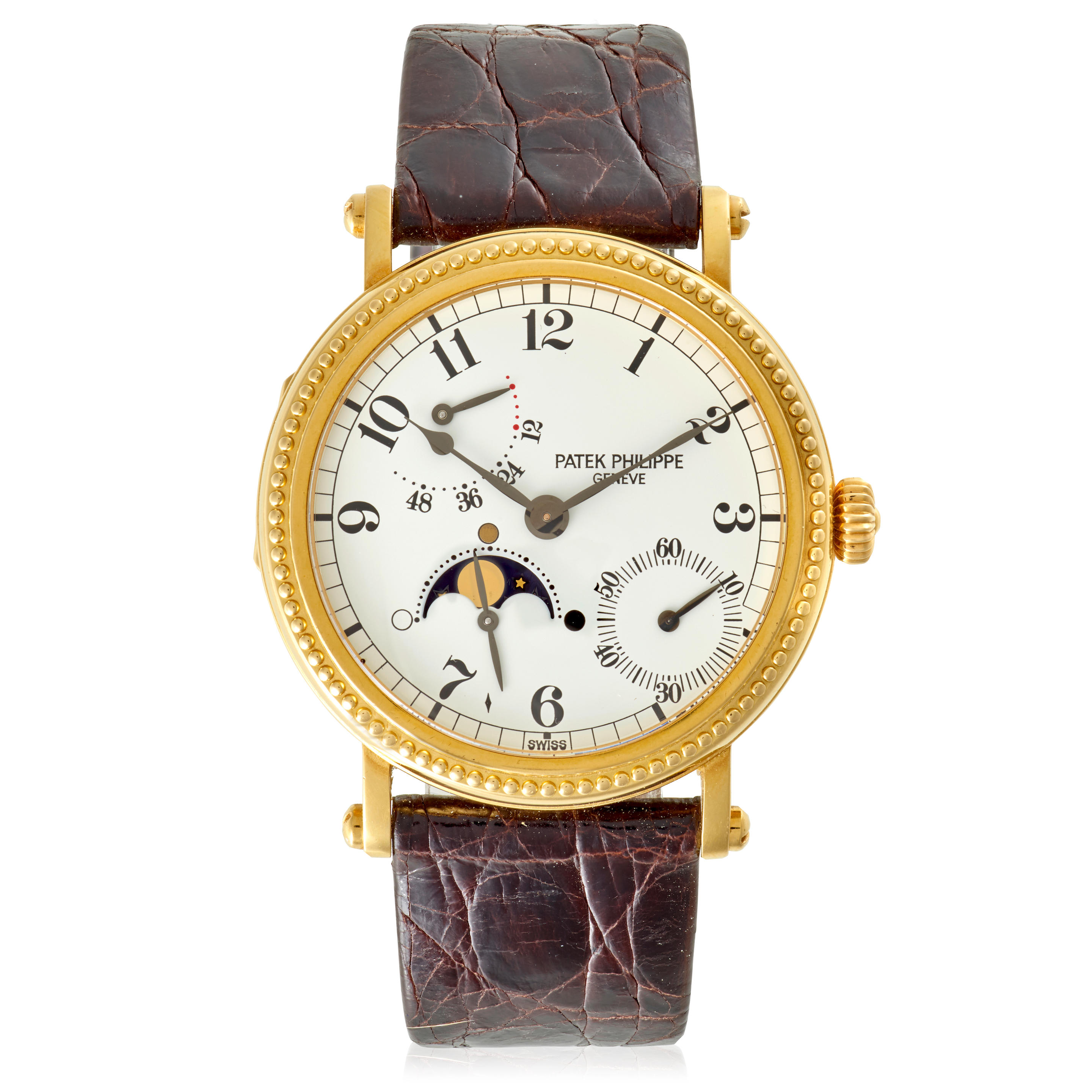 Appraisal: PATEK PHILIPPE AN K GOLD AUTOMATIC WRISTWATCH WITH MOON PHASE