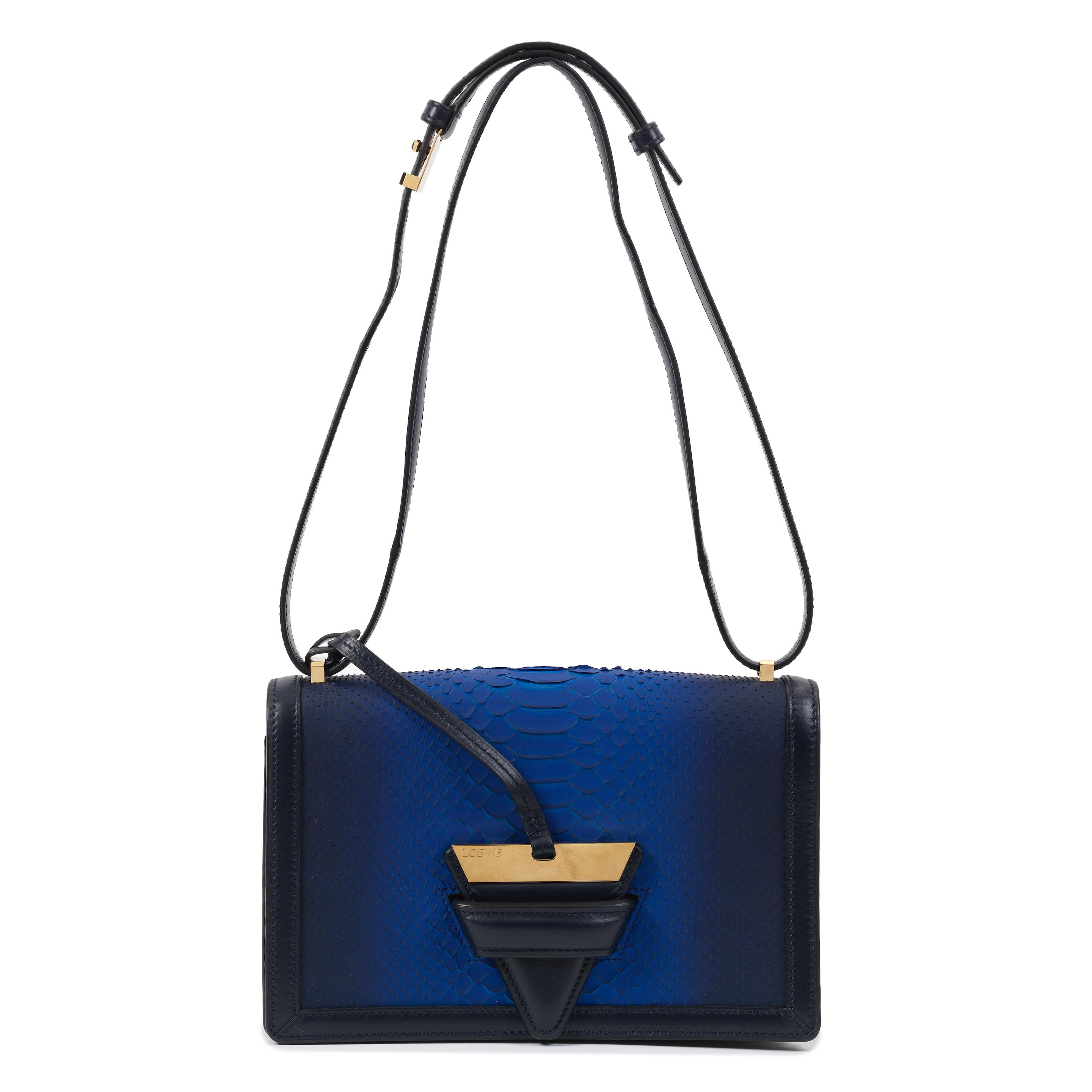 Appraisal: LOEWE A BLUE OMBRE PYTHON BARCELONA BAG c Navy blue